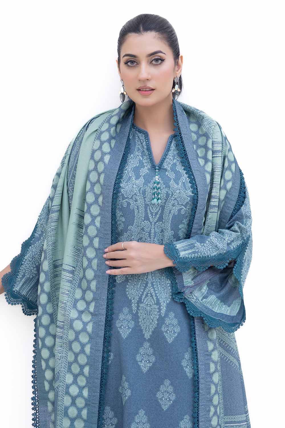 Gul Ahmed | Winter Collection 24 | Jacquard Suit MJ-42059 - Official Gul Ahmed stockist in UK - Sakeena London