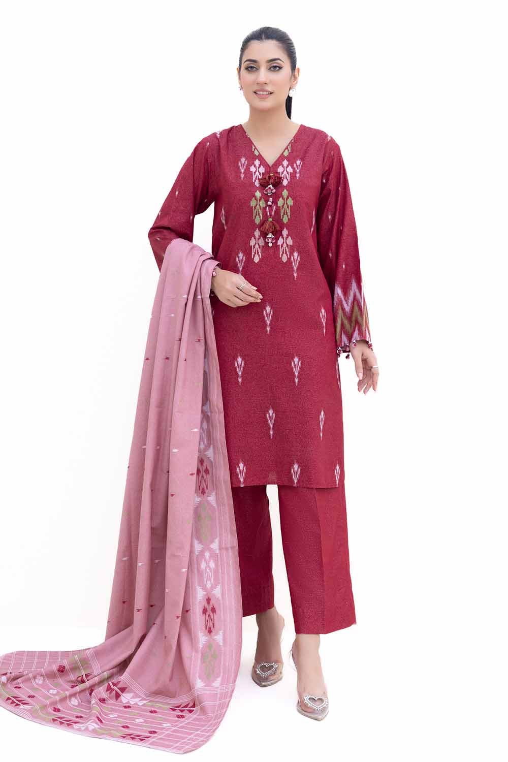 Gul Ahmed | Winter Collection 24 | Karandi Suit with Jacquard Dupatta MJ-42060 - Official Gul Ahmed stockist in UK - Sakeena London