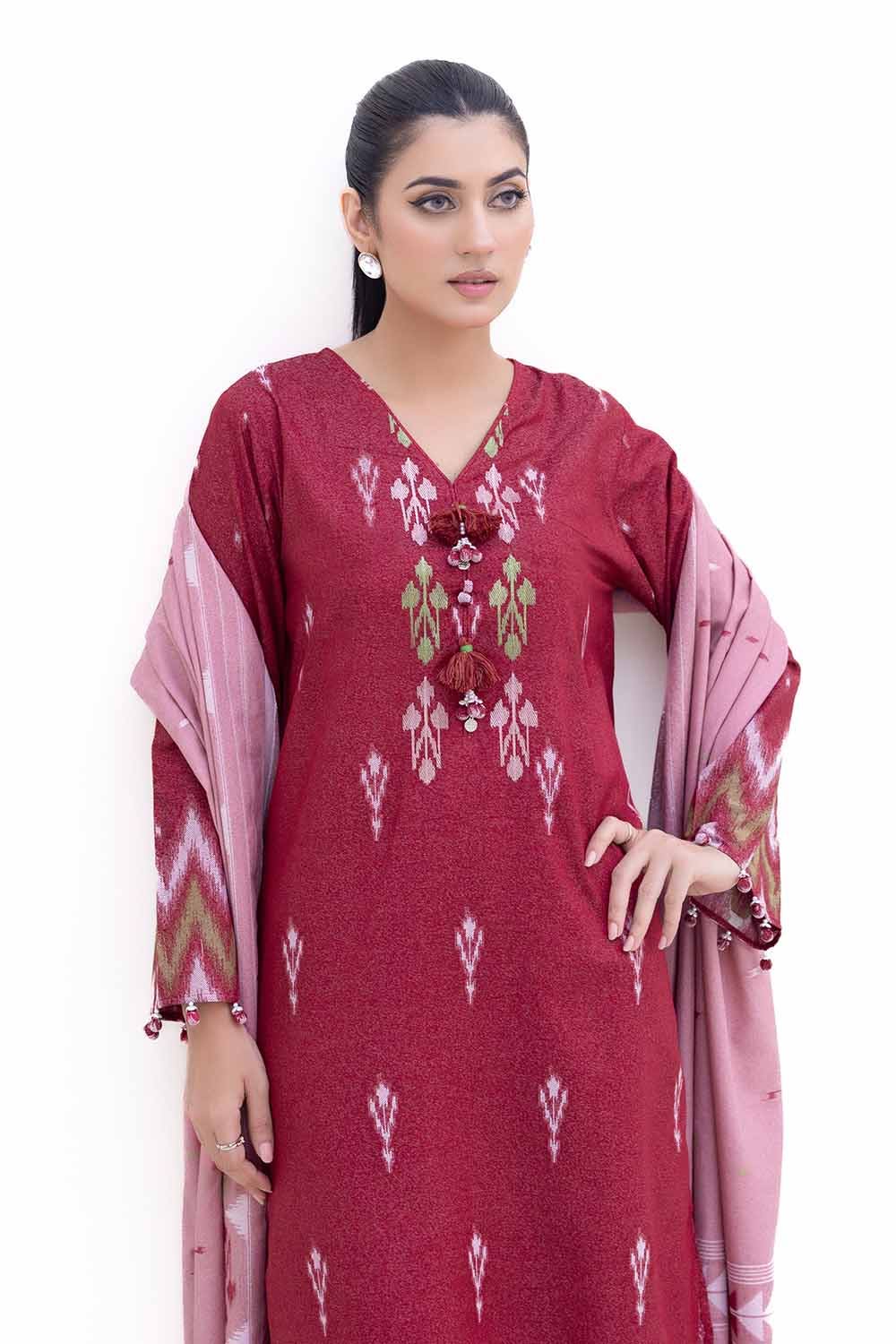 Gul Ahmed | Winter Collection 24 | Karandi Suit with Jacquard Dupatta MJ-42060 - Official Gul Ahmed stockist in UK - Sakeena London