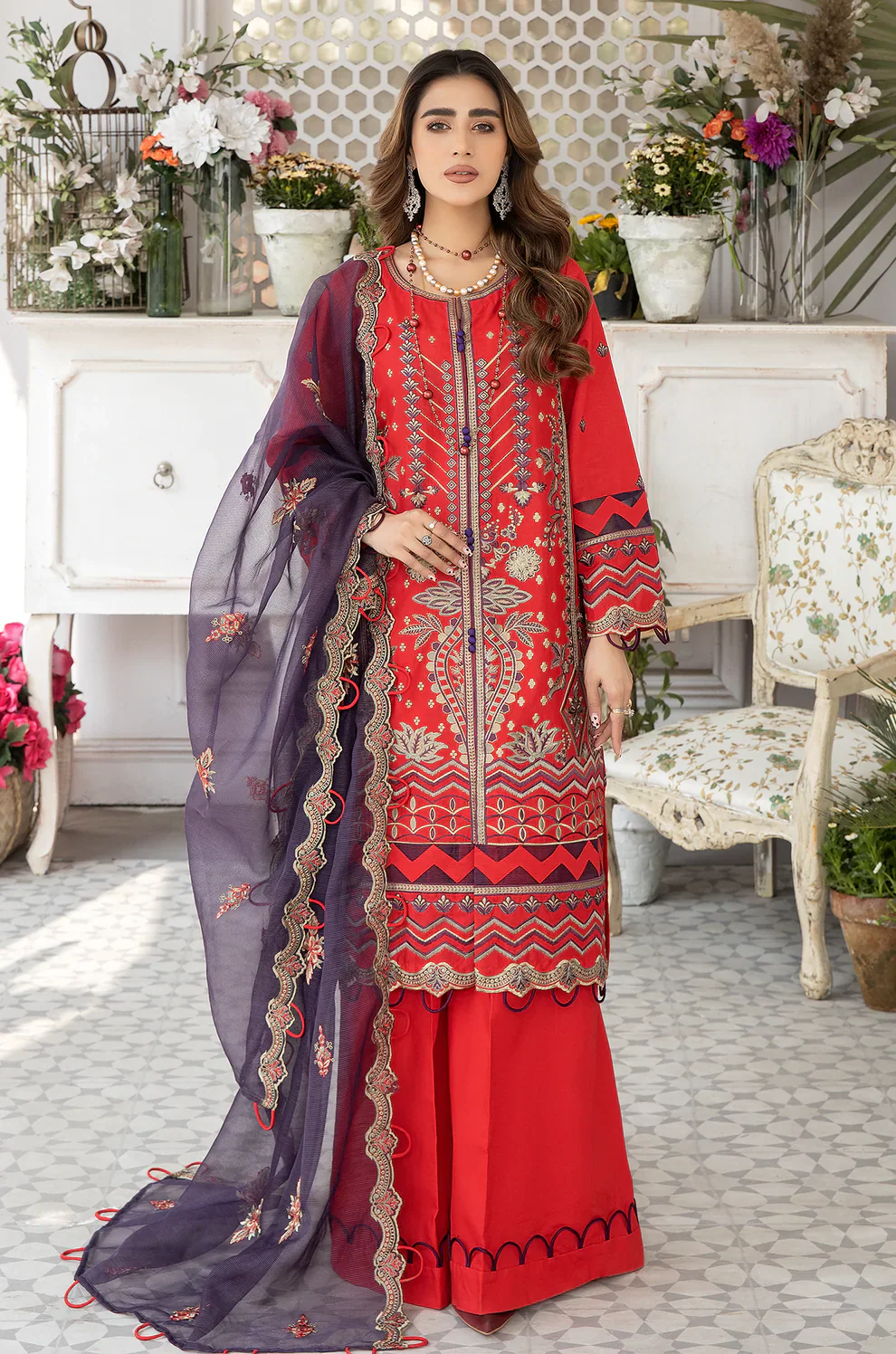 Mohagni | Muntazir Luxury Lawn 24 | AM-10 - Official Mohagni stockist in UK - Sakeena London
