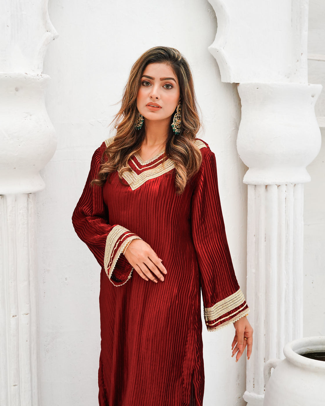 Zar | Formals Wear | Maroon - Official Zar stockist in UK - Sakeena London