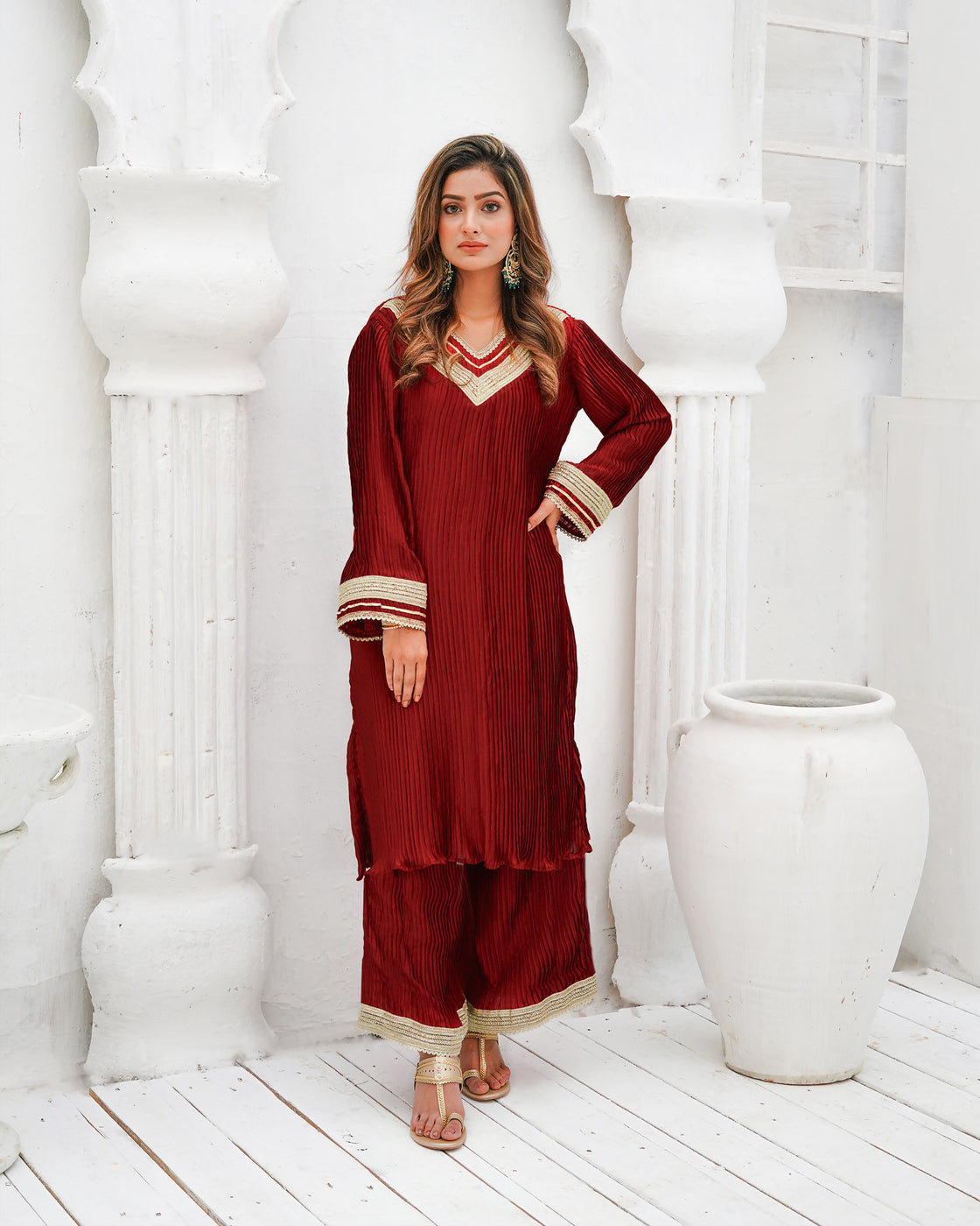 Zar | Formals Wear | Maroon - Official Zar stockist in UK - Sakeena London