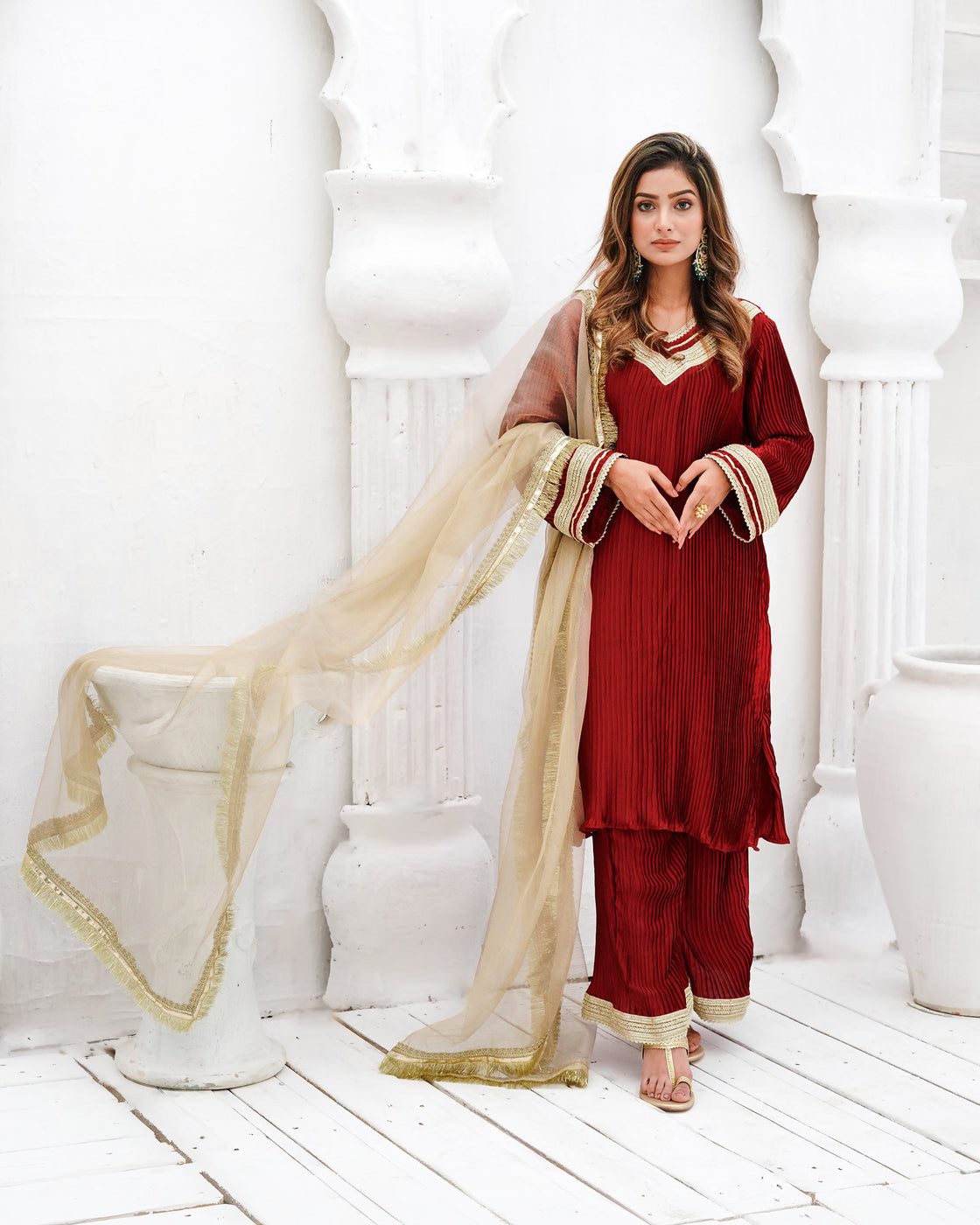 Zar | Formals Wear | Maroon - Official Zar stockist in UK - Sakeena London
