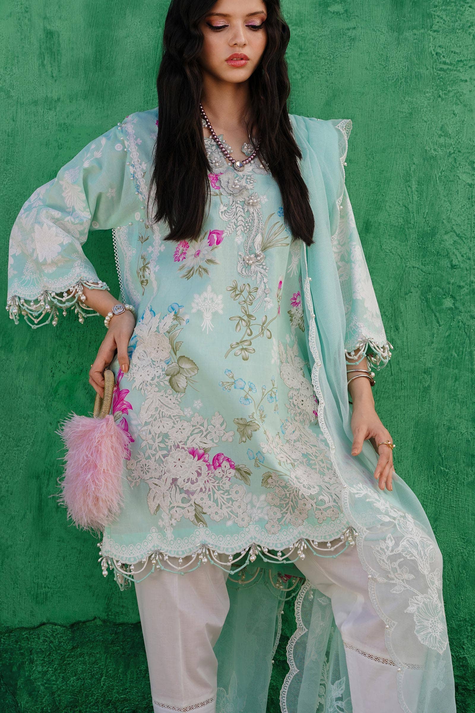 Sana Safinaz | Muzlin Spring 24 | M241-011B-CW - Official sana stockist in UK - Sakeena London