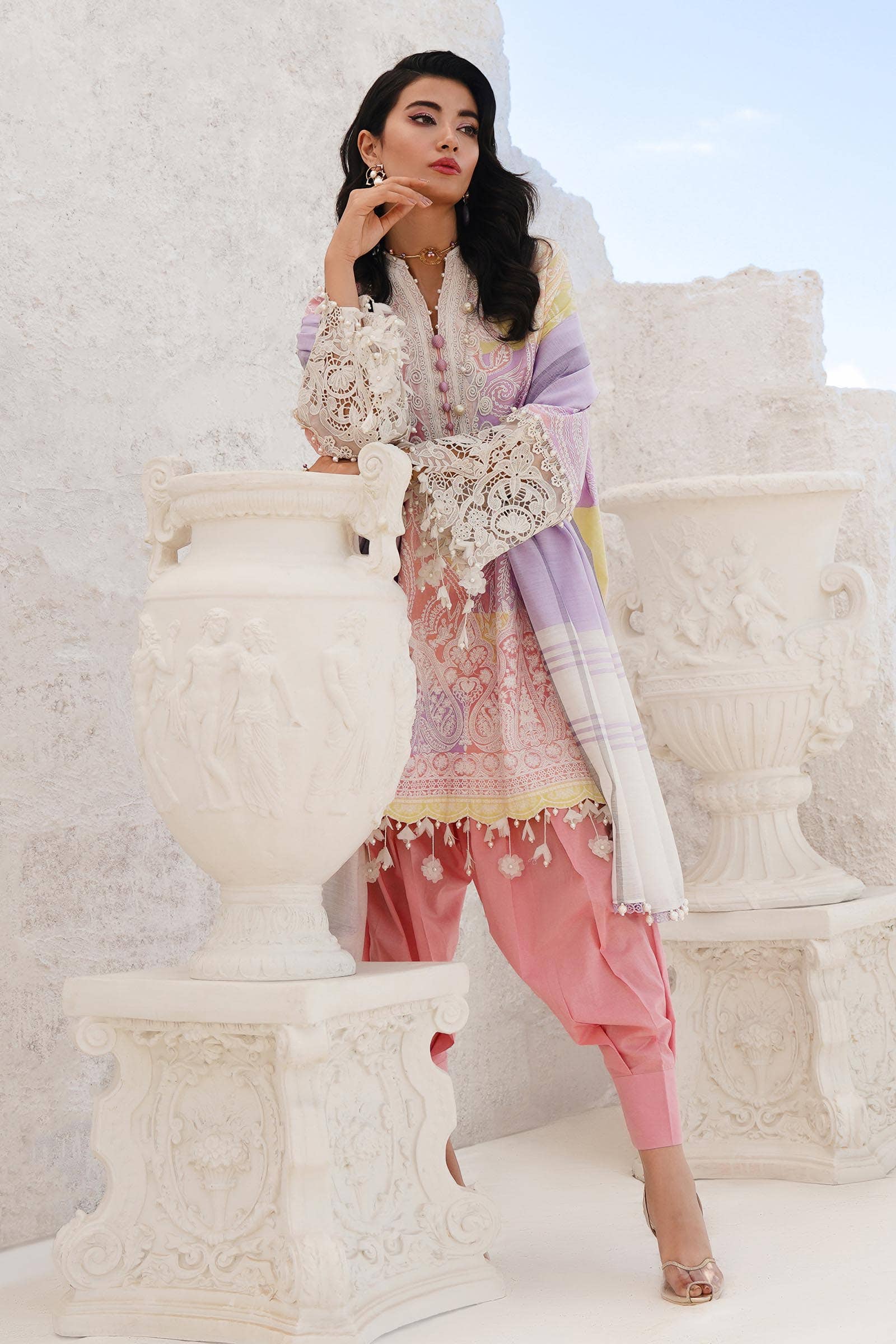 Sana Safinaz | Muzlin Spring 24 | M241-015A-DG - Official Sana Safinaz stockist in UK - Sakeena London