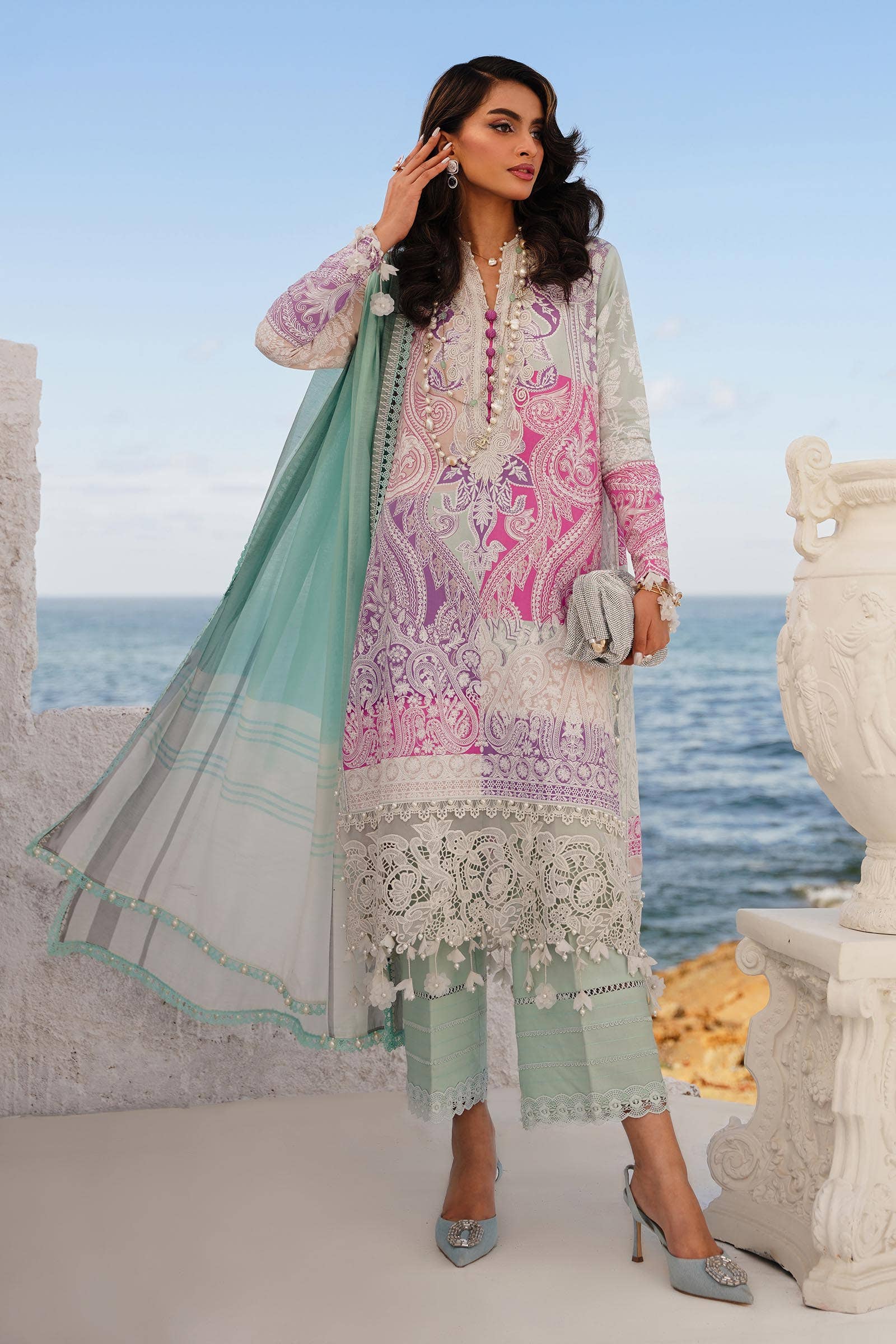 Sana Safinaz | Muzlin Spring 24 | M241-015B-DG - Official Sana Safinaz stockist in UK - Sakeena London
