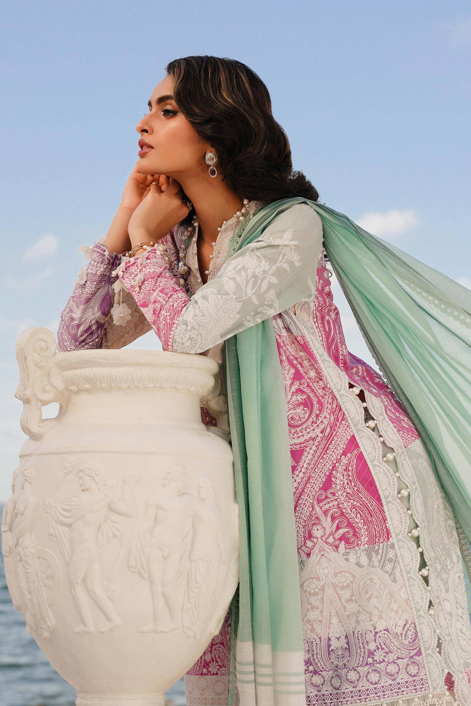 Sana Safinaz | Muzlin Spring 24 | M241-015B-DG - Official Sana Safinaz stockist in UK - Sakeena London