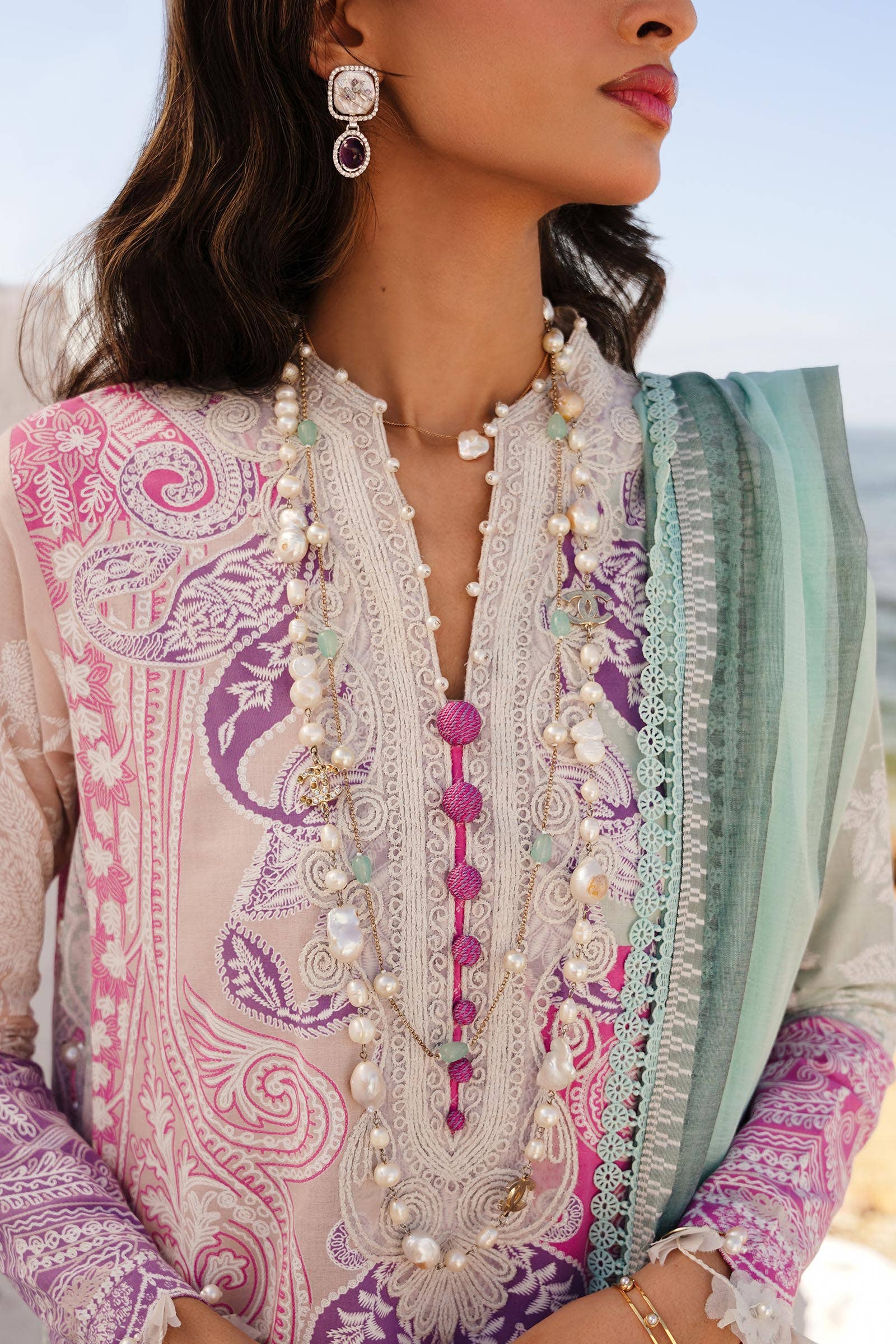 Sana Safinaz | Muzlin Spring 24 | M241-015B-DG - Official Sana Safinaz stockist in UK - Sakeena London