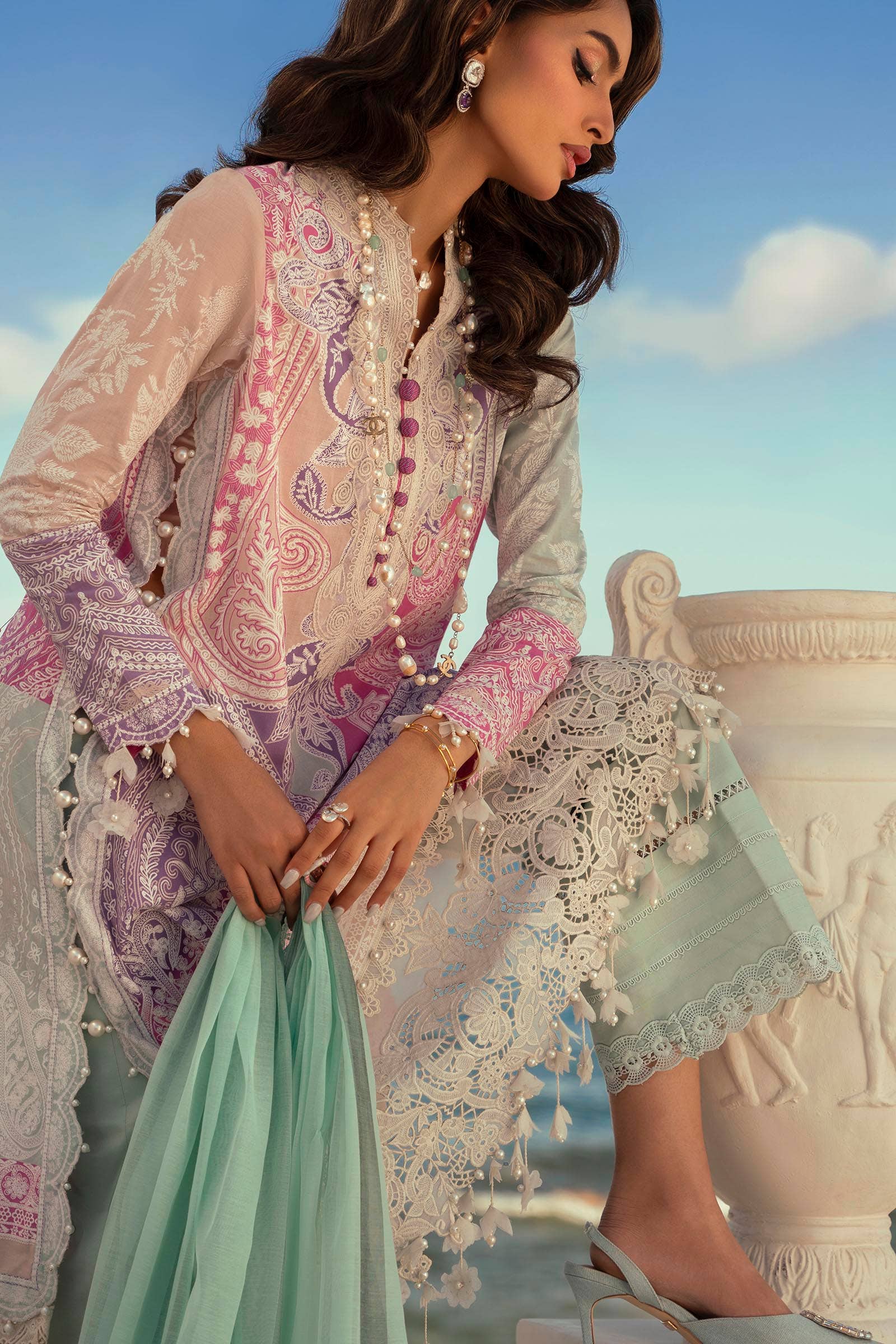 Sana Safinaz | Muzlin Spring 24 | M241-015B-DG - Official Sana Safinaz stockist in UK - Sakeena London