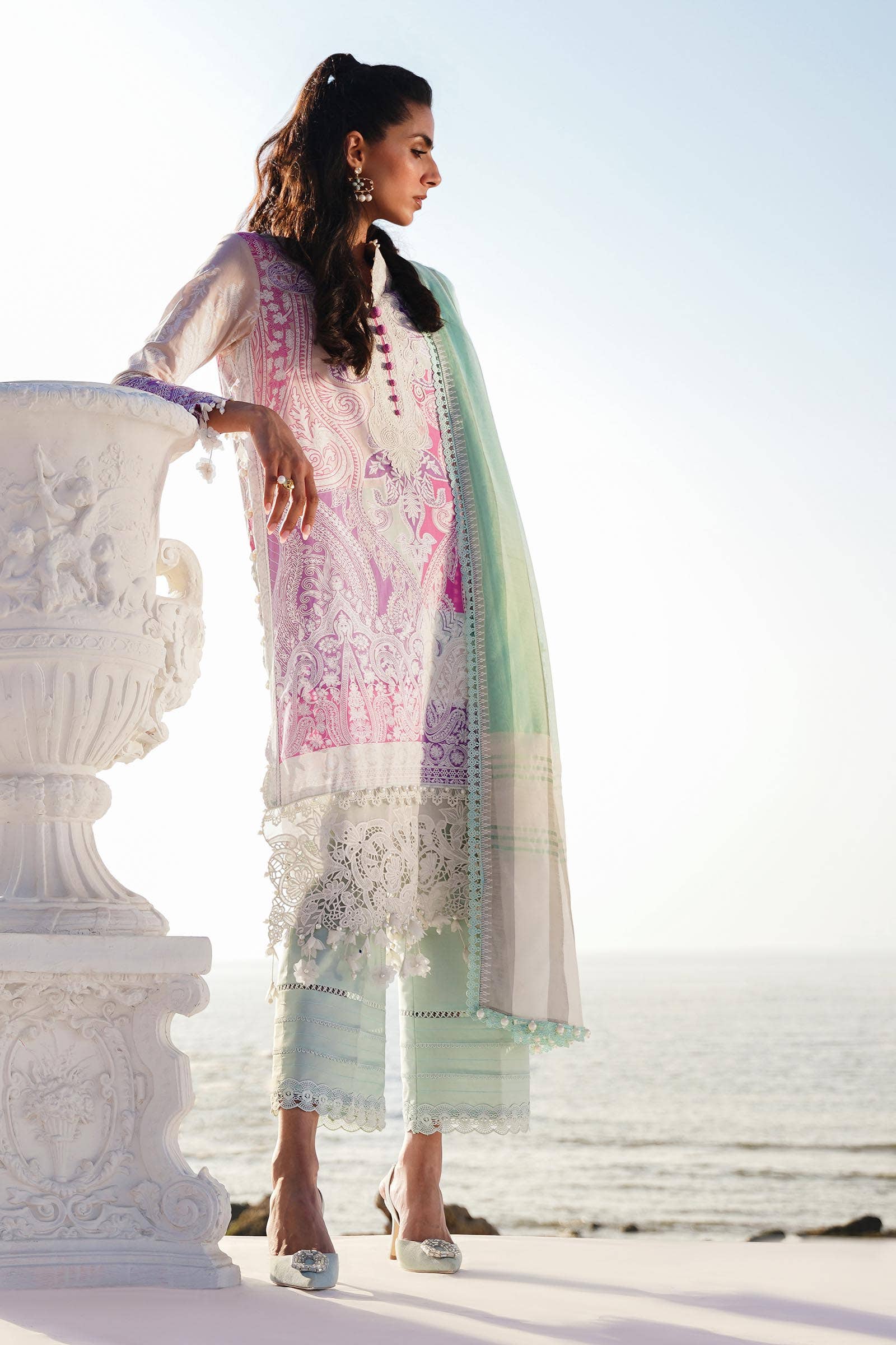 Sana Safinaz | Muzlin Spring 24 | M241-015B-DG - Official Sana Safinaz stockist in UK - Sakeena London