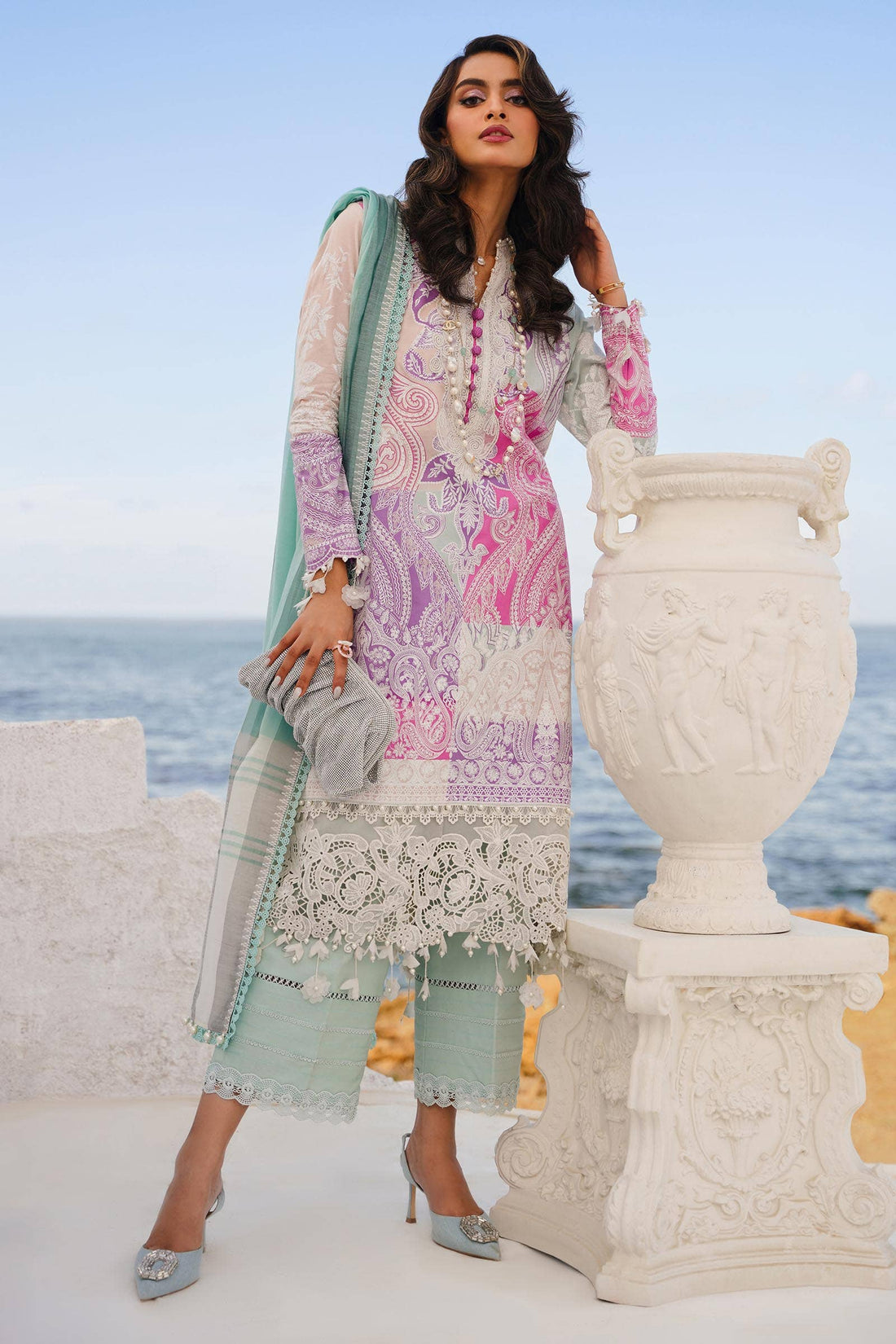 Sana Safinaz | Muzlin Spring 24 | M241-015B-DG - Official Sana Safinaz stockist in UK - Sakeena London