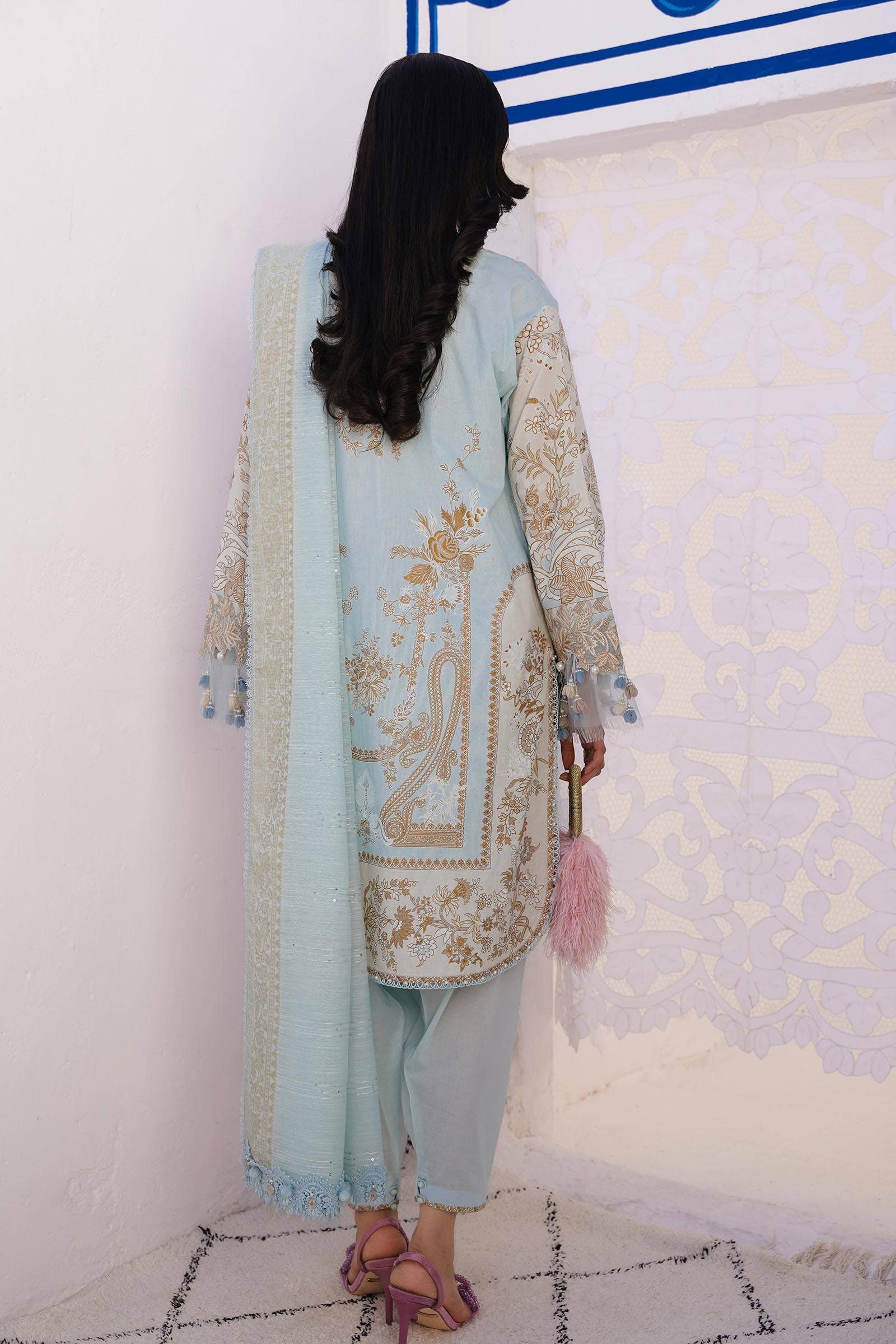 Sana Safinaz | Muzlin Spring 24 | M241-018B-CM - Official Sana Safinaz stockist in UK - Sakeena London