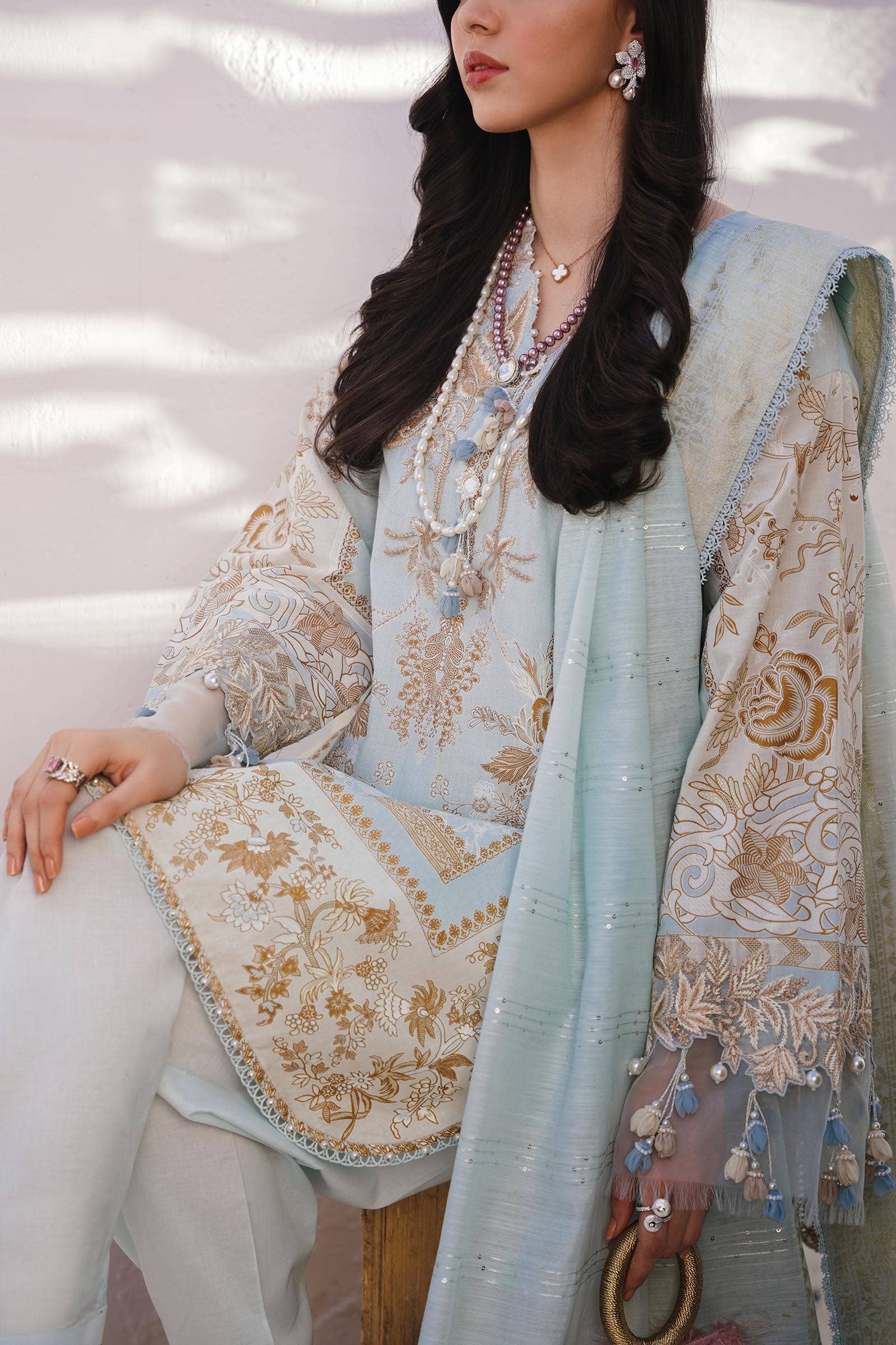 Sana Safinaz | Muzlin Spring 24 | M241-018B-CM - Official Sana Safinaz stockist in UK - Sakeena London