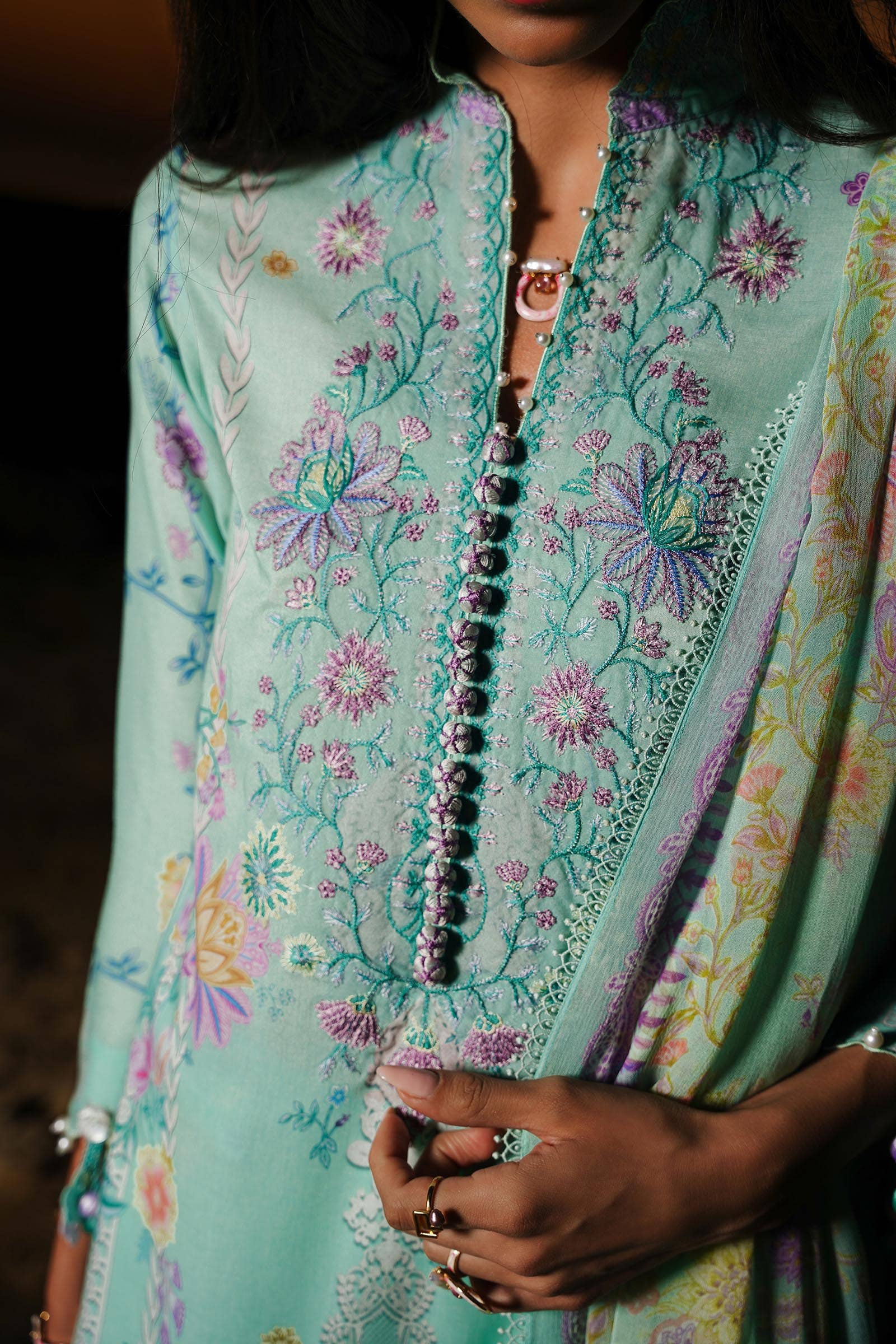 Sana Safinaz | Muzlin Spring 24 | M241-008B-CI - Official Sana Safinaz stockist in UK - Sakeena London