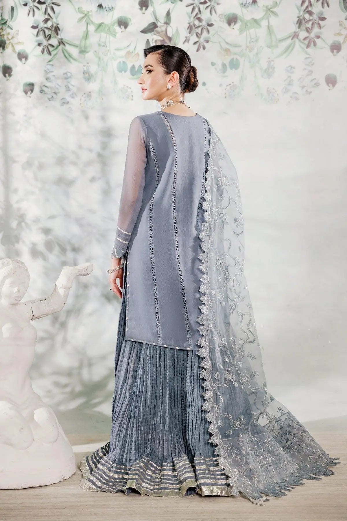 Alizeh | Ready to wear | Grey Dress 3 piece - RTW1019 - Official Alizeh stockist in UK - Sakeena London
