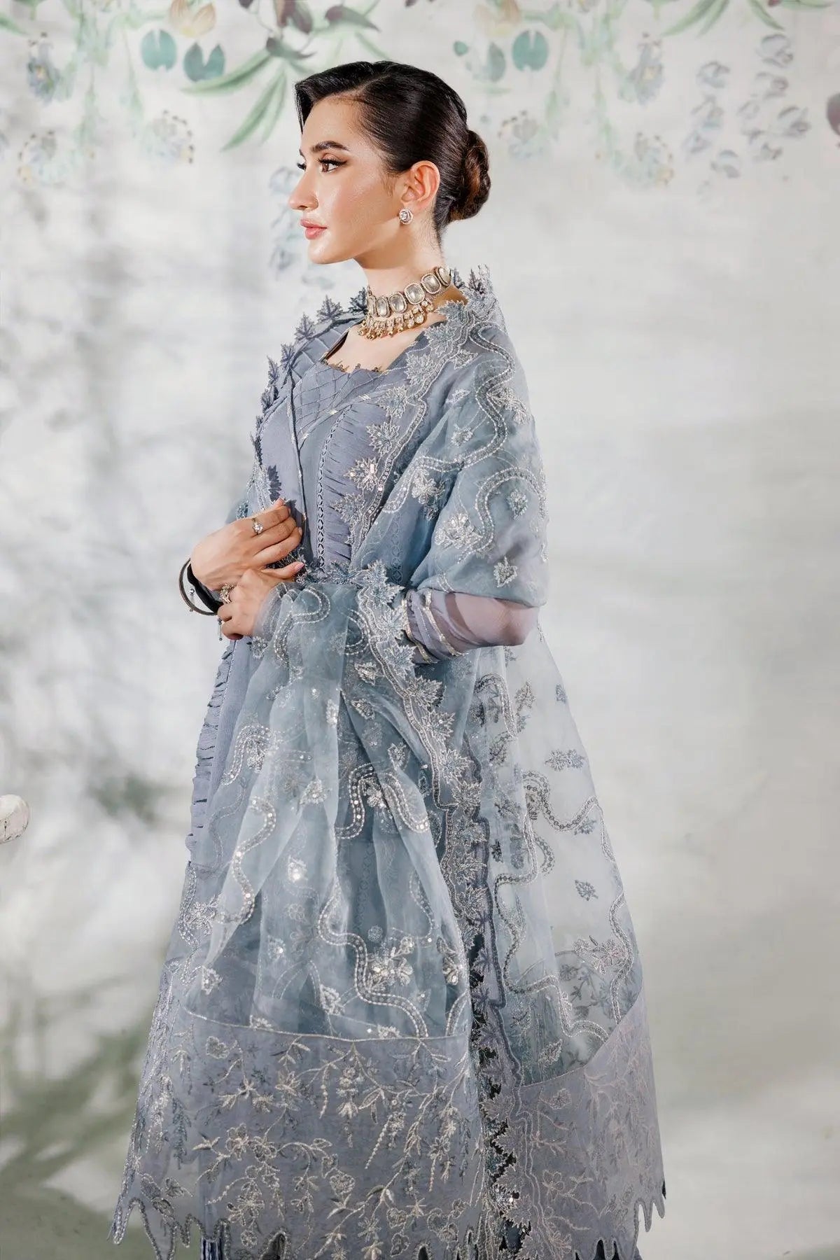 Alizeh | Ready to wear | Grey Dress 3 piece - RTW1019 - Official Alizeh stockist in UK - Sakeena London