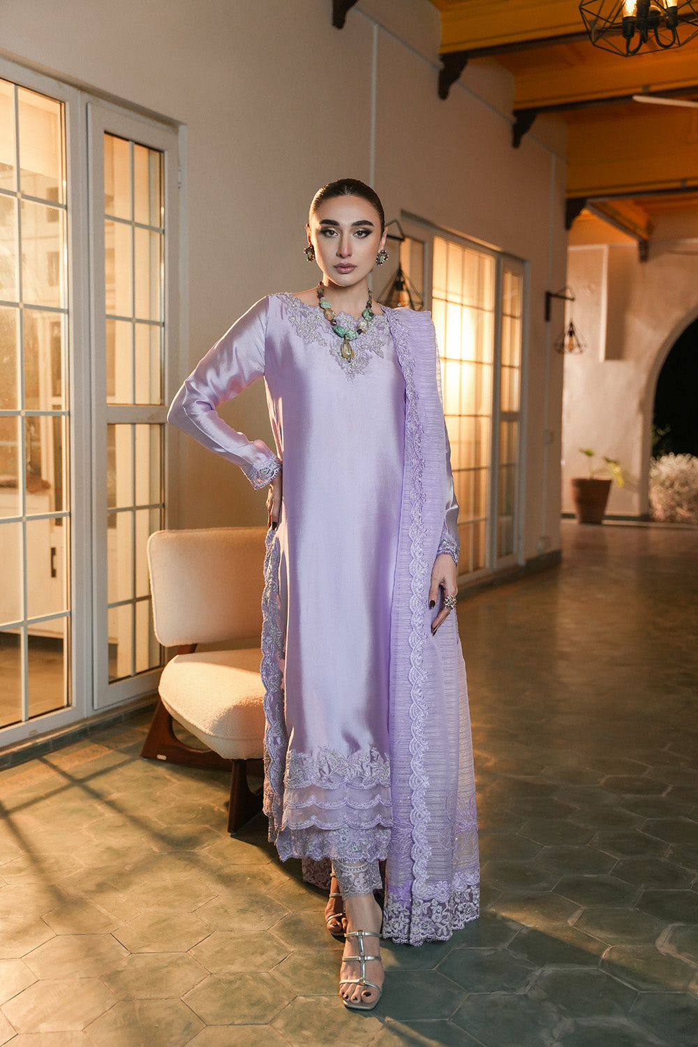 Nilofer Shahid | Verve Summer 24 | Dynamic Diva (3pc)- Verve SS 24 - Official Nilofer Shahid stockist in UK - Sakeena London