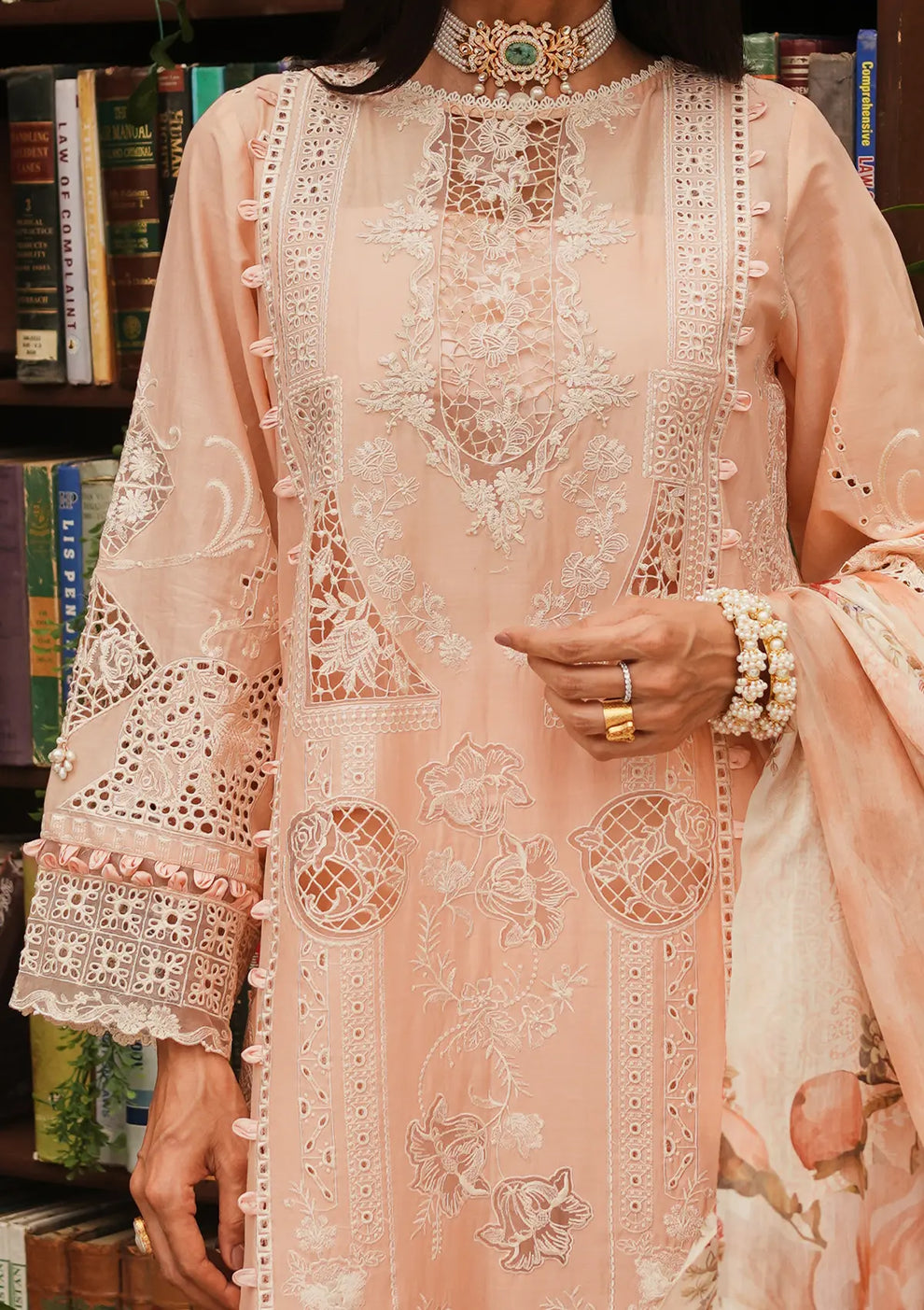 Kahf Premium | Luxury Lawn 24 | KLE-03A Flamingo - Official Kahf Premium stockist in UK - Sakeena London
