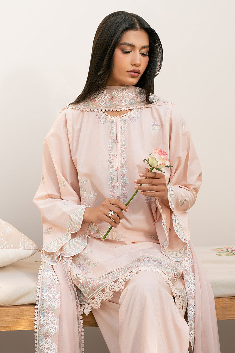 Cross Stitch | Mahiri Lawn 25 | PEACH BLOOM - Official Cross Stitch stockist in UK - Sakeena London