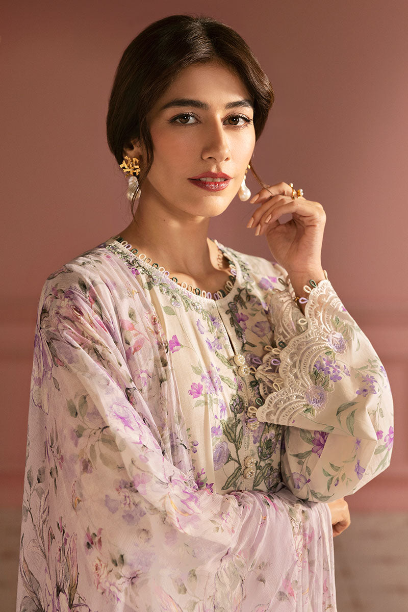 Cross Stitch | Premium Lawn 25 | LILAC BLOOM - Official CRO stockist in UK - Sakeena London