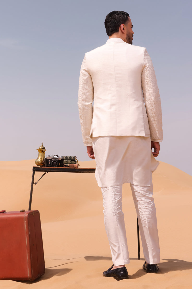 Pakistani Menswear | QAL-JSC-07 COAT - Official Sakeena London Ltd. stockist in UK - Sakeena London