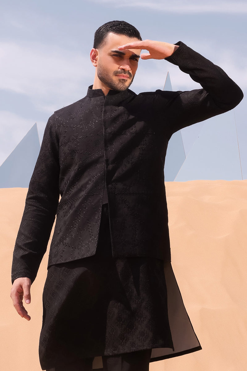 Pakistani Menswear | QAL-JSW-06 WAISTCOAT - Official Sakeena London Ltd. stockist in UK - Sakeena London