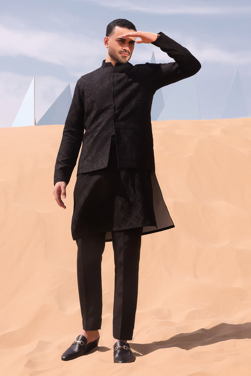 Pakistani Menswear | QAL-JSW-06 WAISTCOAT - Official Sakeena London Ltd. stockist in UK - Sakeena London