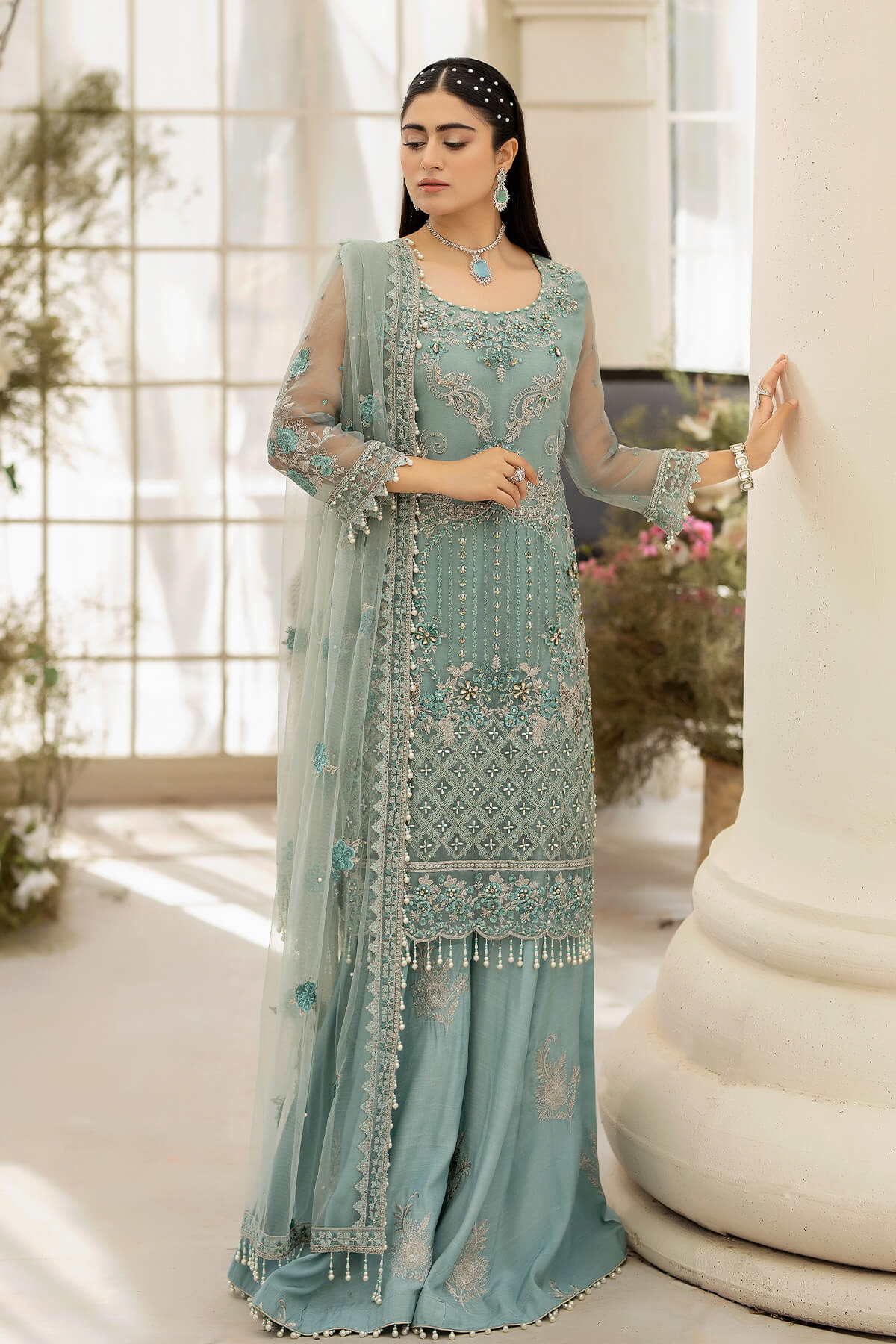 Raeesa Premium | Dehleez Formals | DL-1013 Caribbean Coast - Official Raeesa Premium stockist in UK - Sakeena London