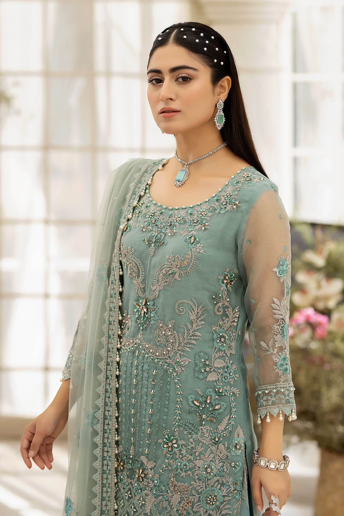 Raeesa Premium | Dehleez Formals | DL-1013 Caribbean Coast - Official Raeesa Premium stockist in UK - Sakeena London