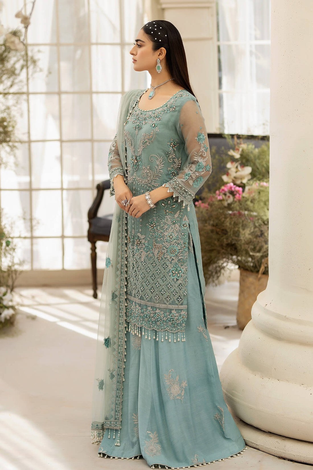 Raeesa Premium | Dehleez Formals | DL-1013 Caribbean Coast - Official Raeesa Premium stockist in UK - Sakeena London