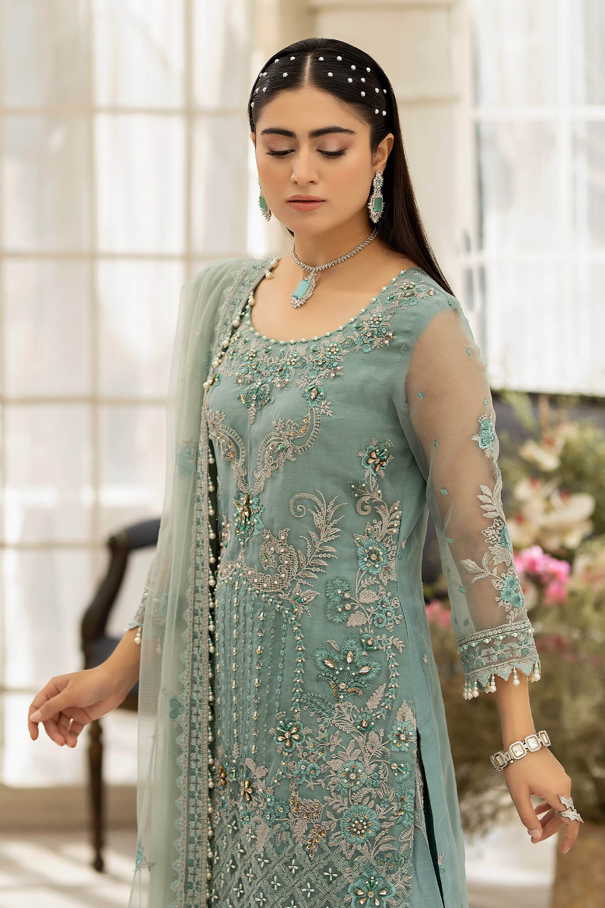 Raeesa Premium | Dehleez Formals | DL-1013 Caribbean Coast - Official Raeesa Premium stockist in UK - Sakeena London