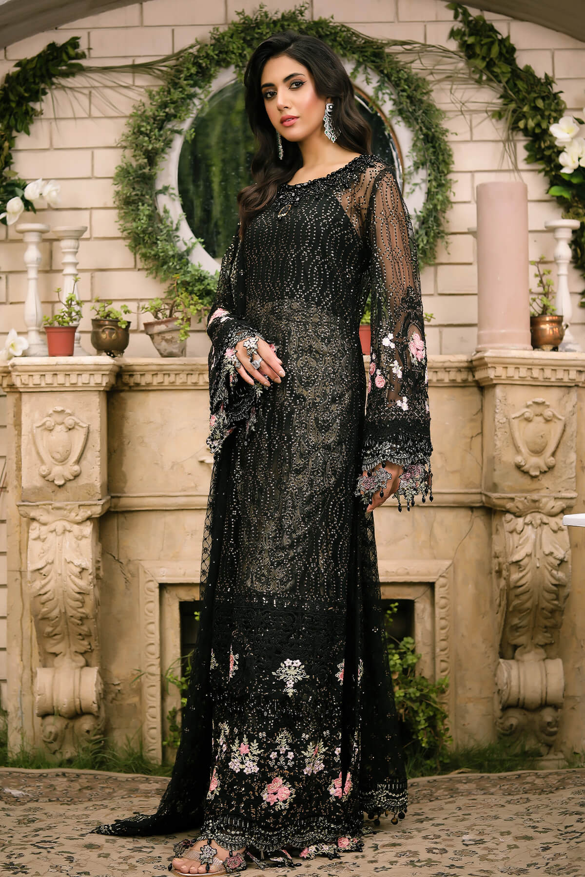 Raeesa Premium | Wajadan Wedding Formals | WD-3 Metal Black - Official Raeesa Premium stockist in UK - Sakeena London