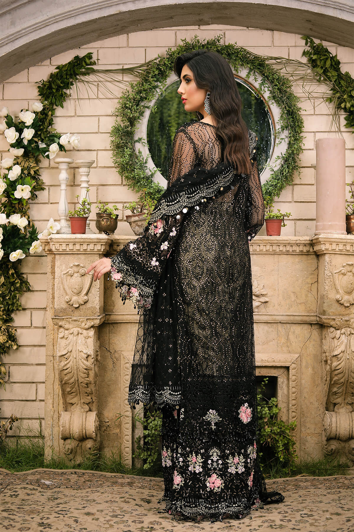 Raeesa Premium | Wajadan Wedding Formals | WD-3 Metal Black - Official Raeesa Premium stockist in UK - Sakeena London