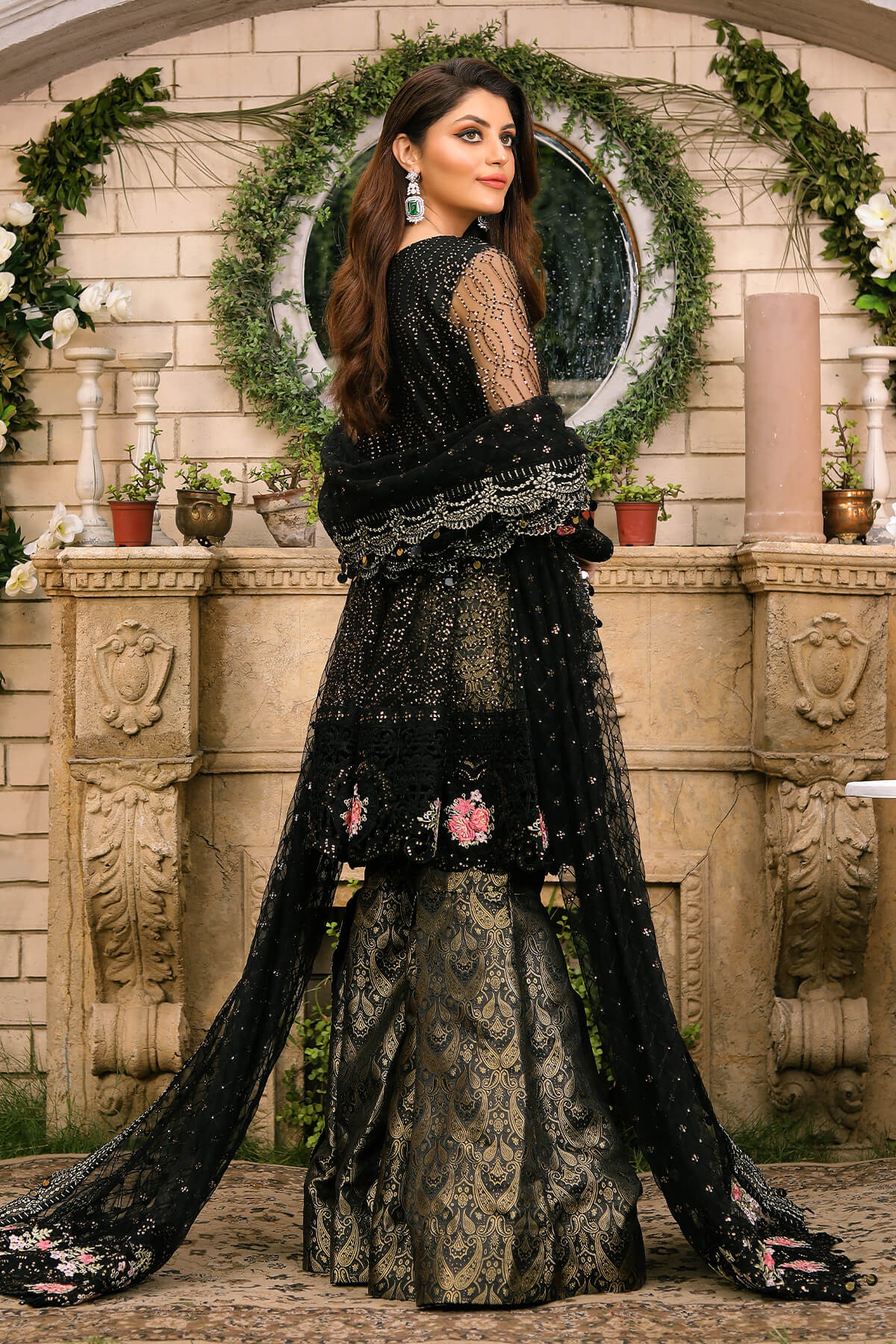 Raeesa Premium | Wajadan Wedding Formals | WD-3 Metal Black - Official Raeesa Premium stockist in UK - Sakeena London