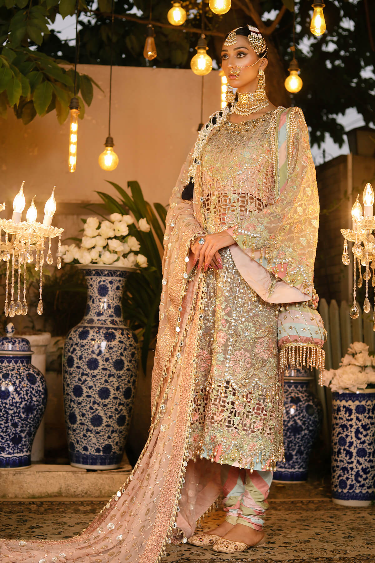 Raeesa Premium | Wajadan Wedding Formals | WD-6 Powder Peach - Official Raeesa Premium stockist in UK - Sakeena London