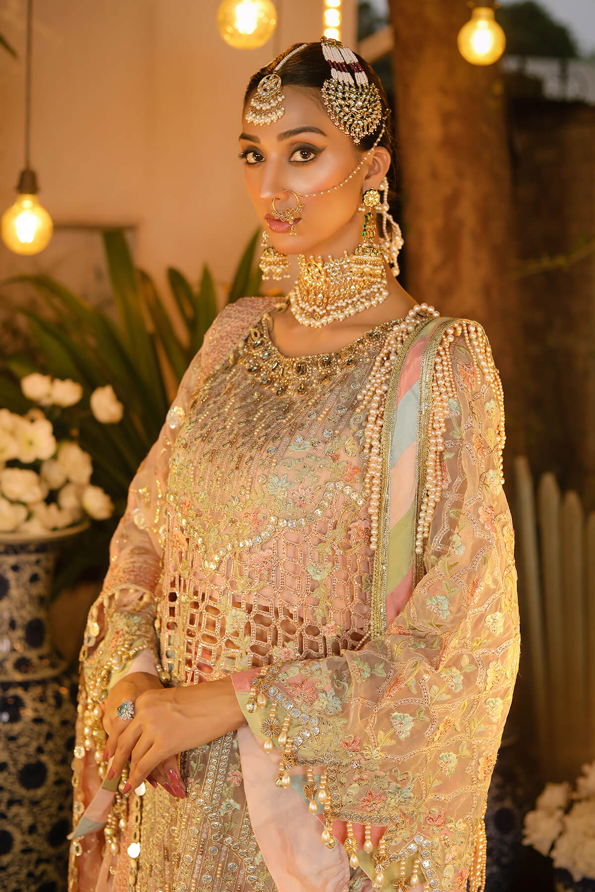 Raeesa Premium | Wajadan Wedding Formals | WD-6 Powder Peach - Official Raeesa Premium stockist in UK - Sakeena London