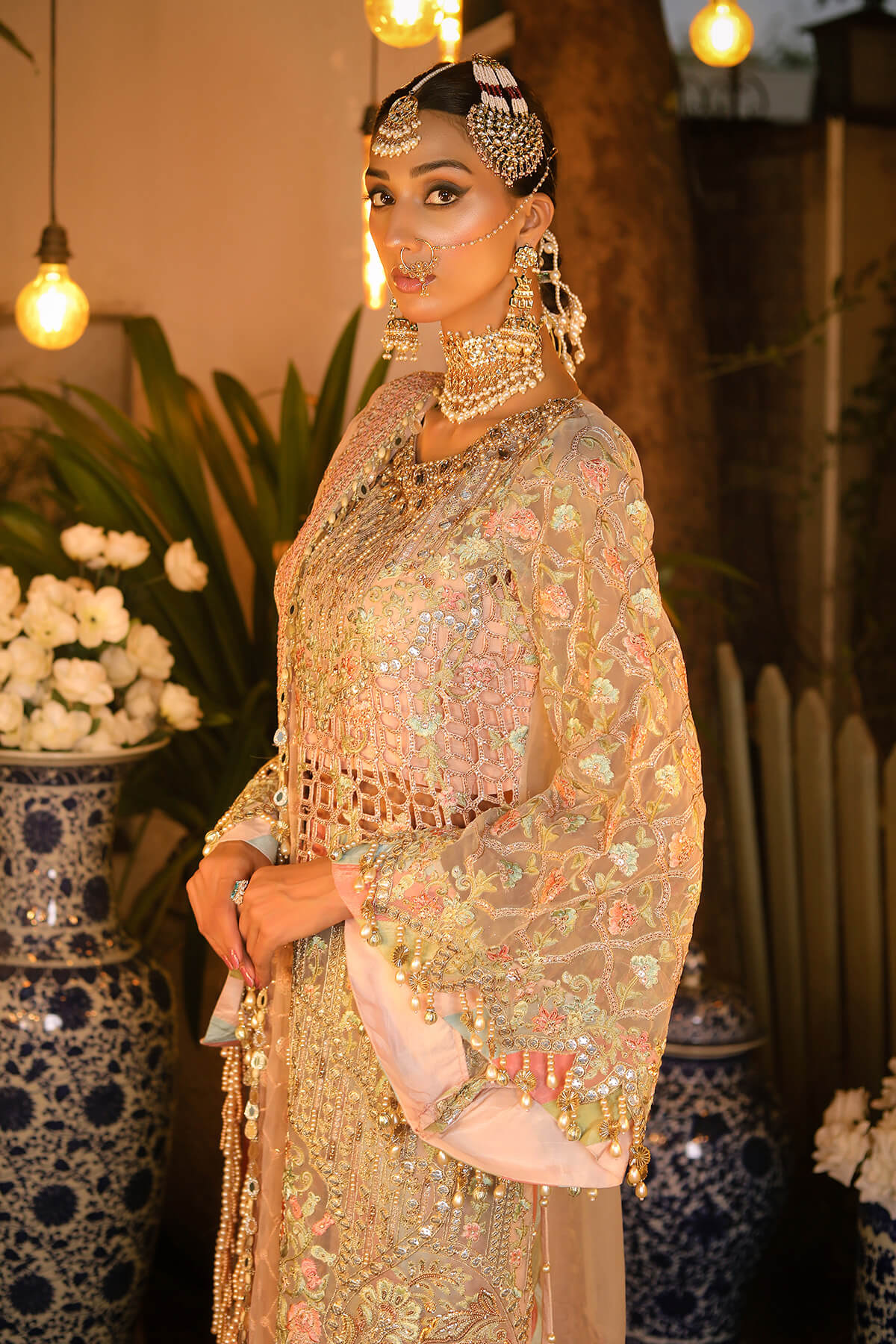 Raeesa Premium | Wajadan Wedding Formals | WD-6 Powder Peach - Official Raeesa Premium stockist in UK - Sakeena London