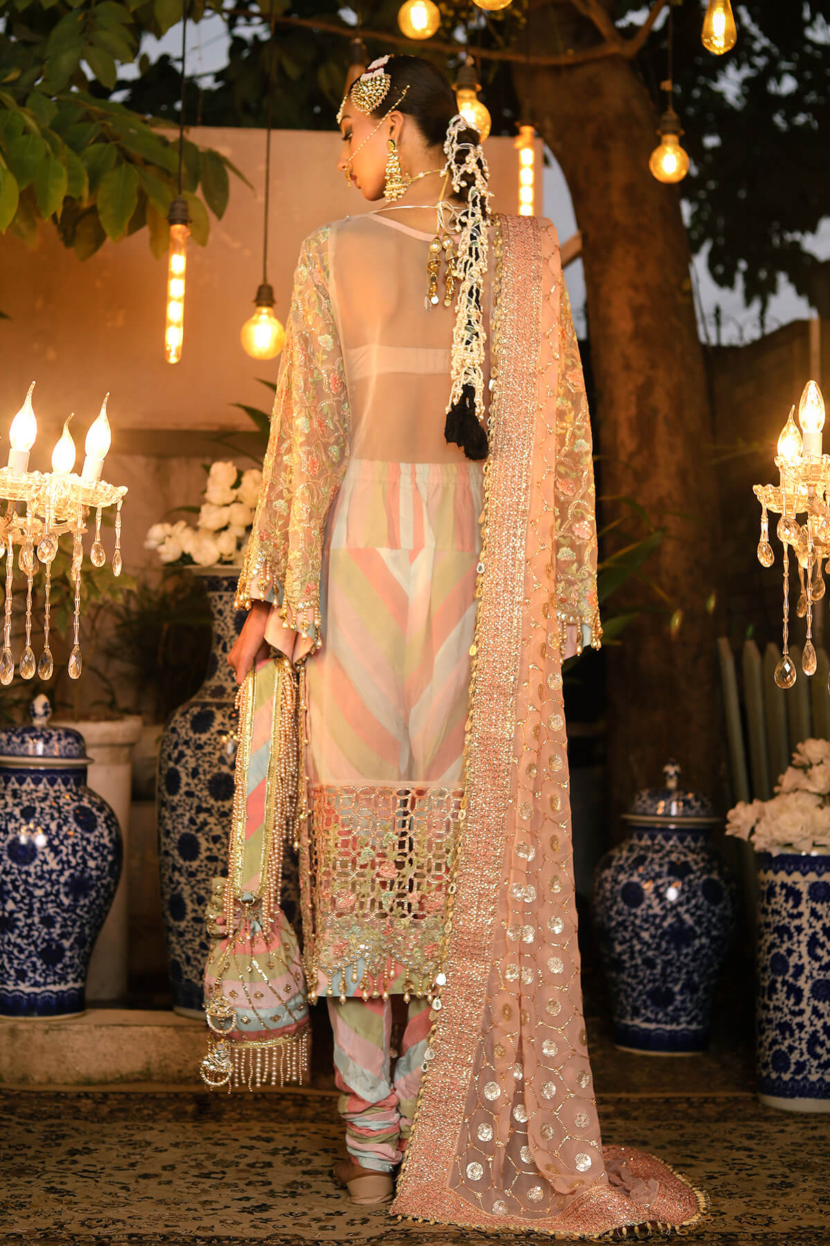 Raeesa Premium | Wajadan Wedding Formals | WD-6 Powder Peach - Official Raeesa Premium stockist in UK - Sakeena London