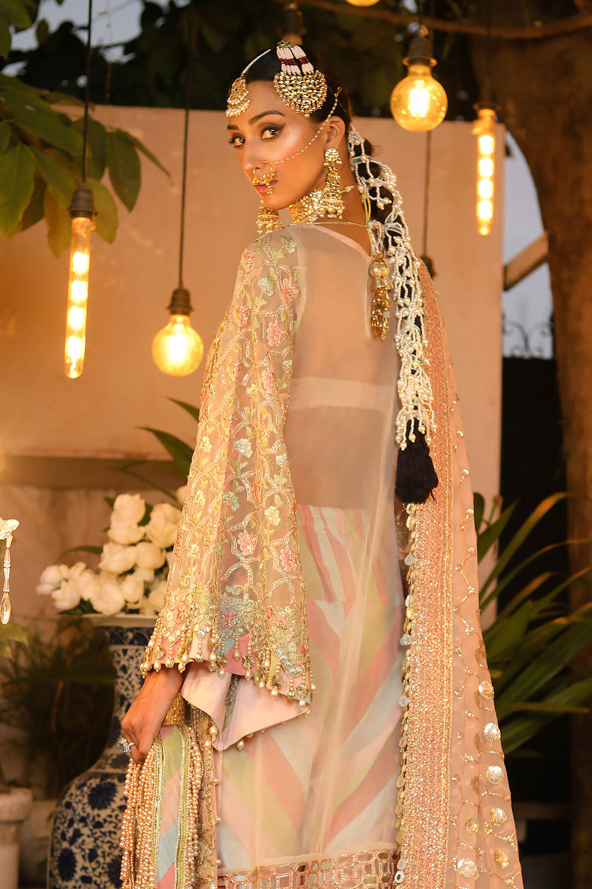 Raeesa Premium | Wajadan Wedding Formals | WD-6 Powder Peach - Official Raeesa Premium stockist in UK - Sakeena London