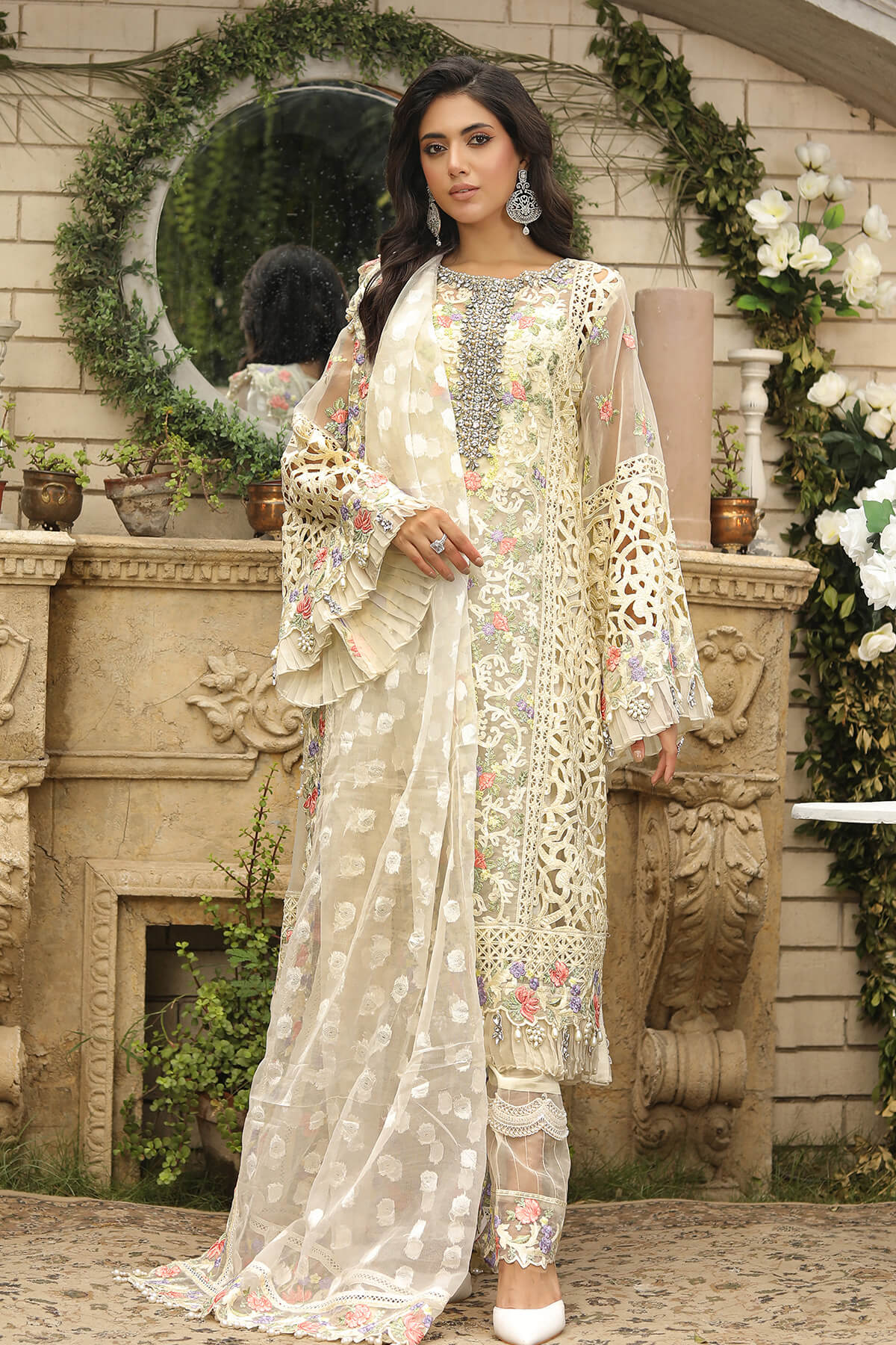 Raeesa Premium | Wajadan Wedding Formals | WD-8 Ivory - Official Raeesa Premium stockist in UK - Sakeena London