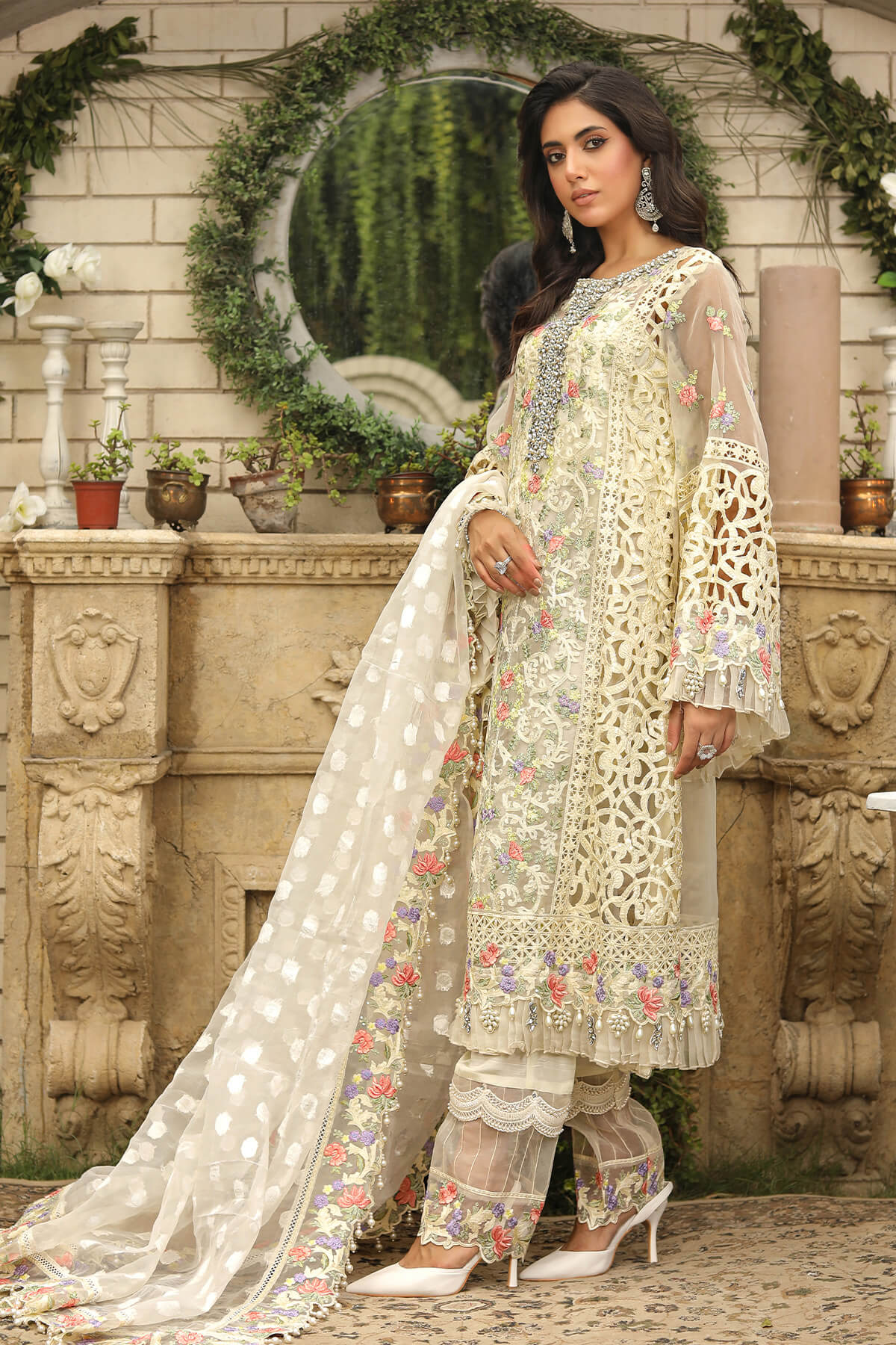 Raeesa Premium | Wajadan Wedding Formals | WD-8 Ivory - Official Raeesa Premium stockist in UK - Sakeena London