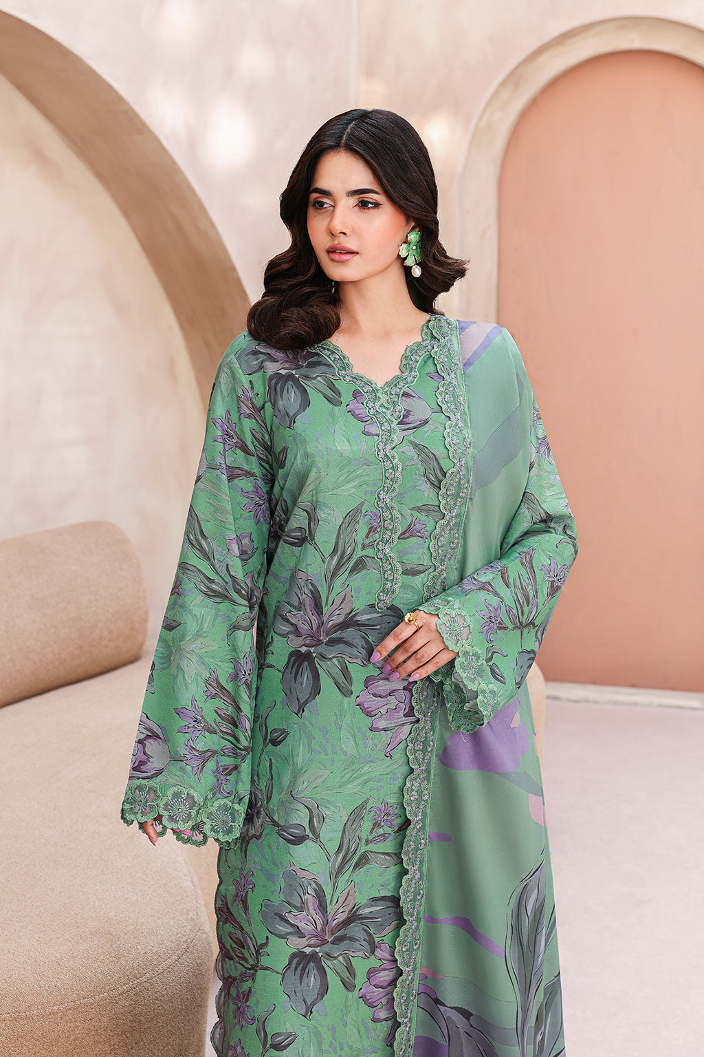 Ramsha | Naqsh Embroidered Rawsilk | RS-07