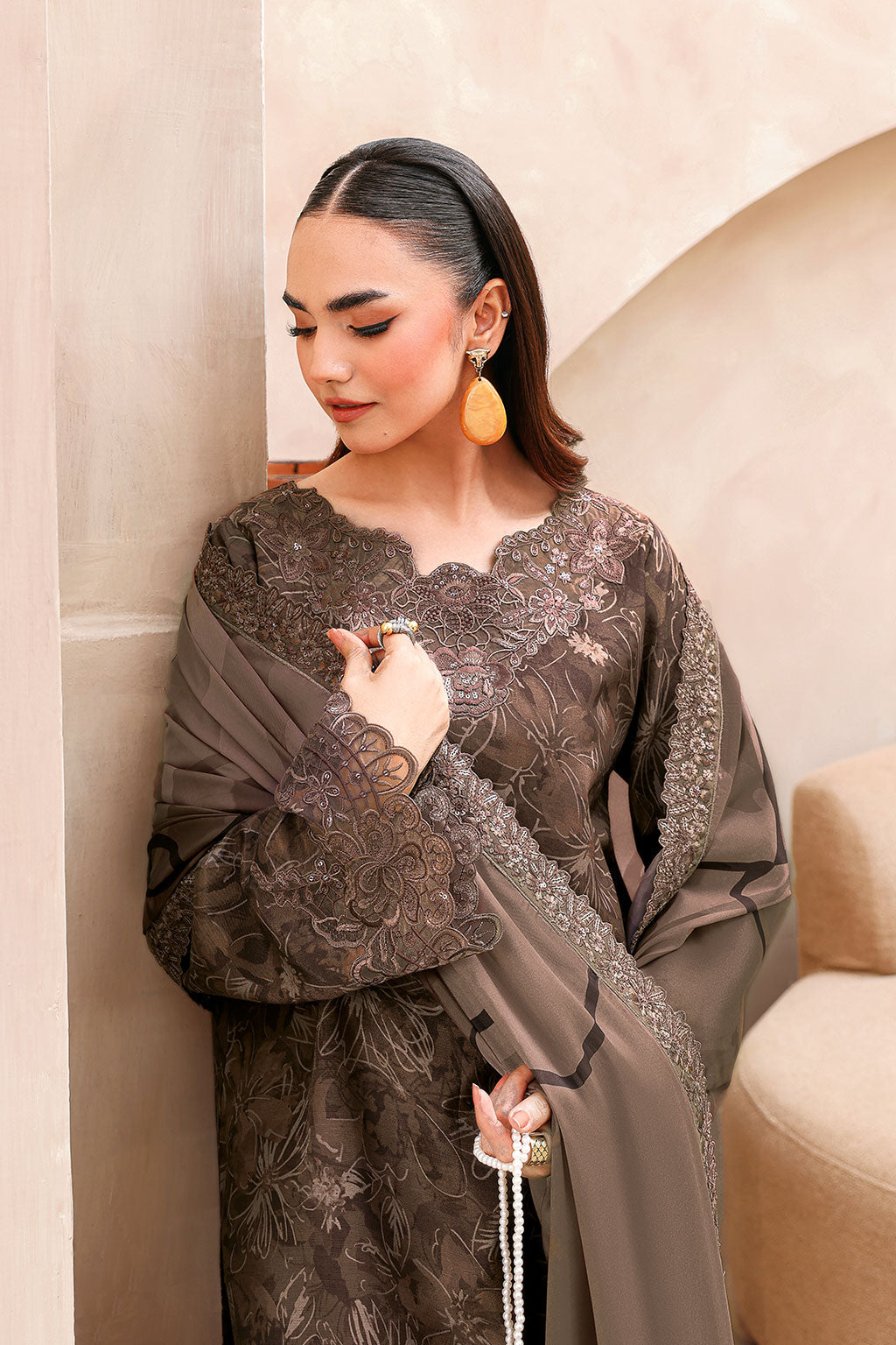 Ramsha | Naqsh Embroidered Rawsilk | RS-08