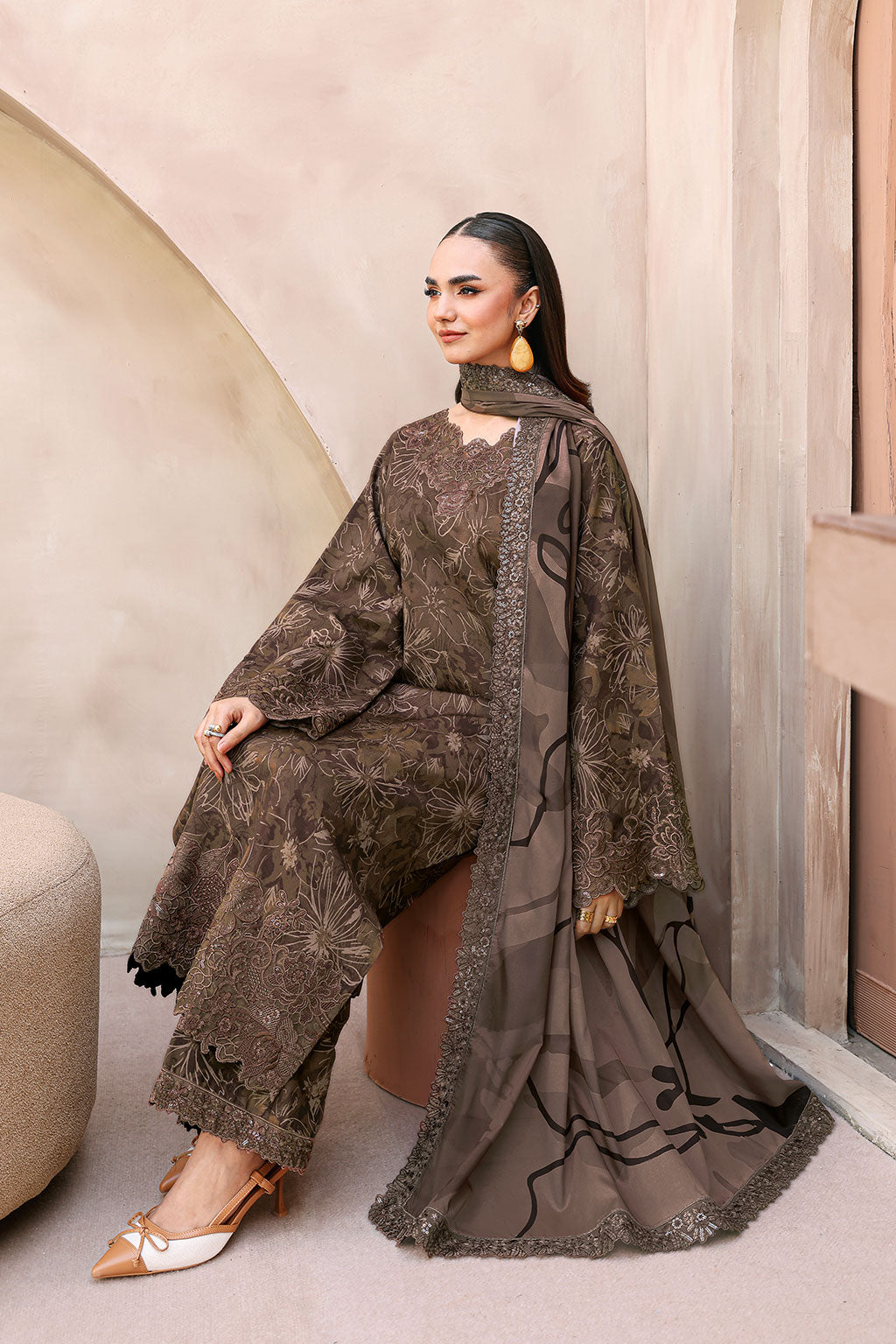 Ramsha | Naqsh Embroidered Rawsilk | RS-08