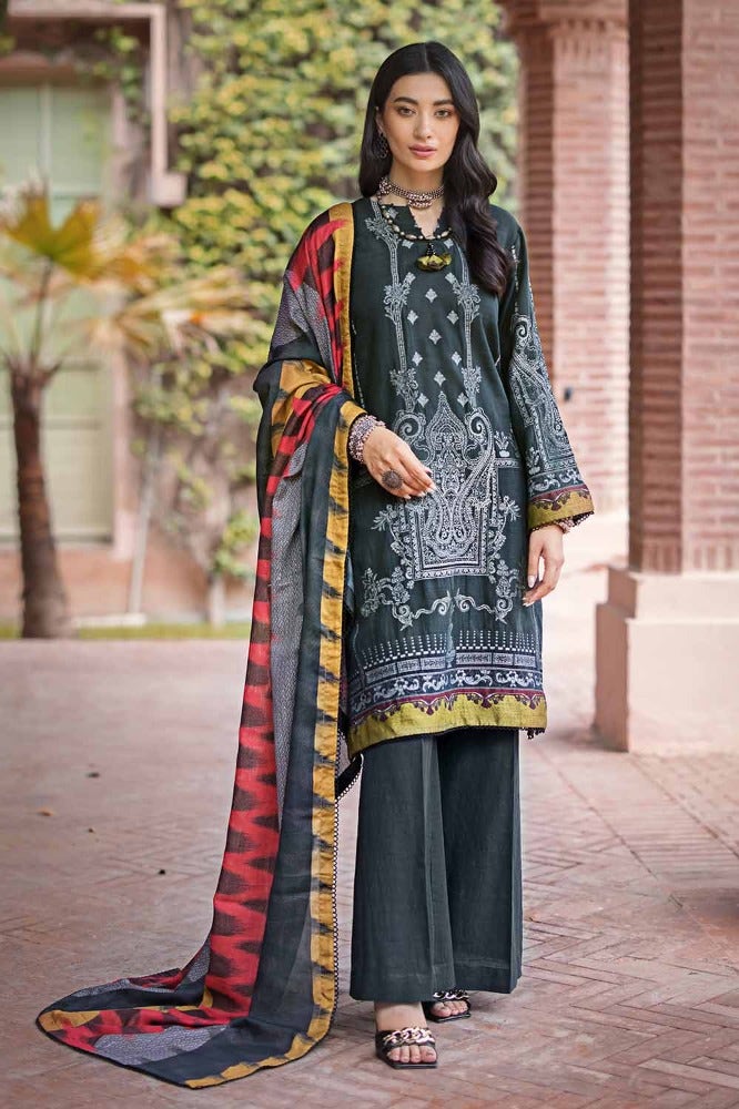 Gul Ahmed | Winter Collection 24 | Cotton Net Dupatta MJ-32072 - Official Gul Ahmed stockist in UK - Sakeena London