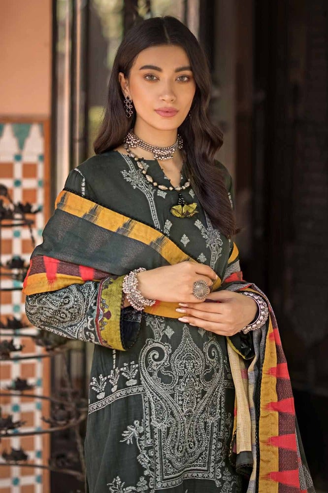 Gul Ahmed | Winter Collection 24 | Cotton Net Dupatta MJ-32072 - Official Gul Ahmed stockist in UK - Sakeena London