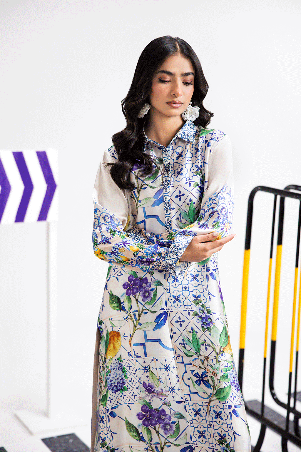 Afsanah | The Print Edit | SUMMER GLORY (extended shirt) AP-105 - Official Afsanah stockist in UK - Sakeena London