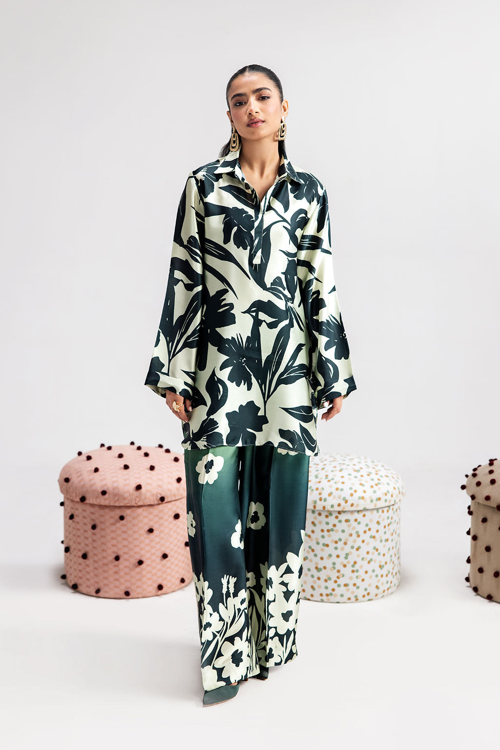 Afsanah | The Print Edit | GREEN SPARKLE AP-106 - Official Afsanah stockist in UK - Sakeena London