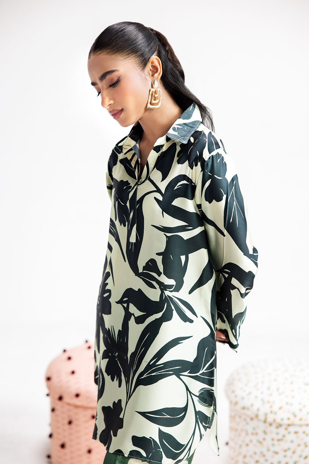 Afsanah | The Print Edit | GREEN SPARKLE AP-106 - Official Afsanah stockist in UK - Sakeena London