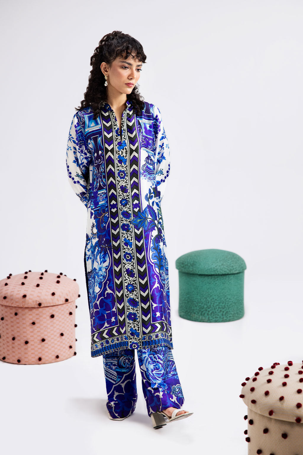 Afsanah | The Print Edit | ORCHE BLOOM (extended shirt) AP-112 - Official Afsanah stockist in UK - Sakeena London